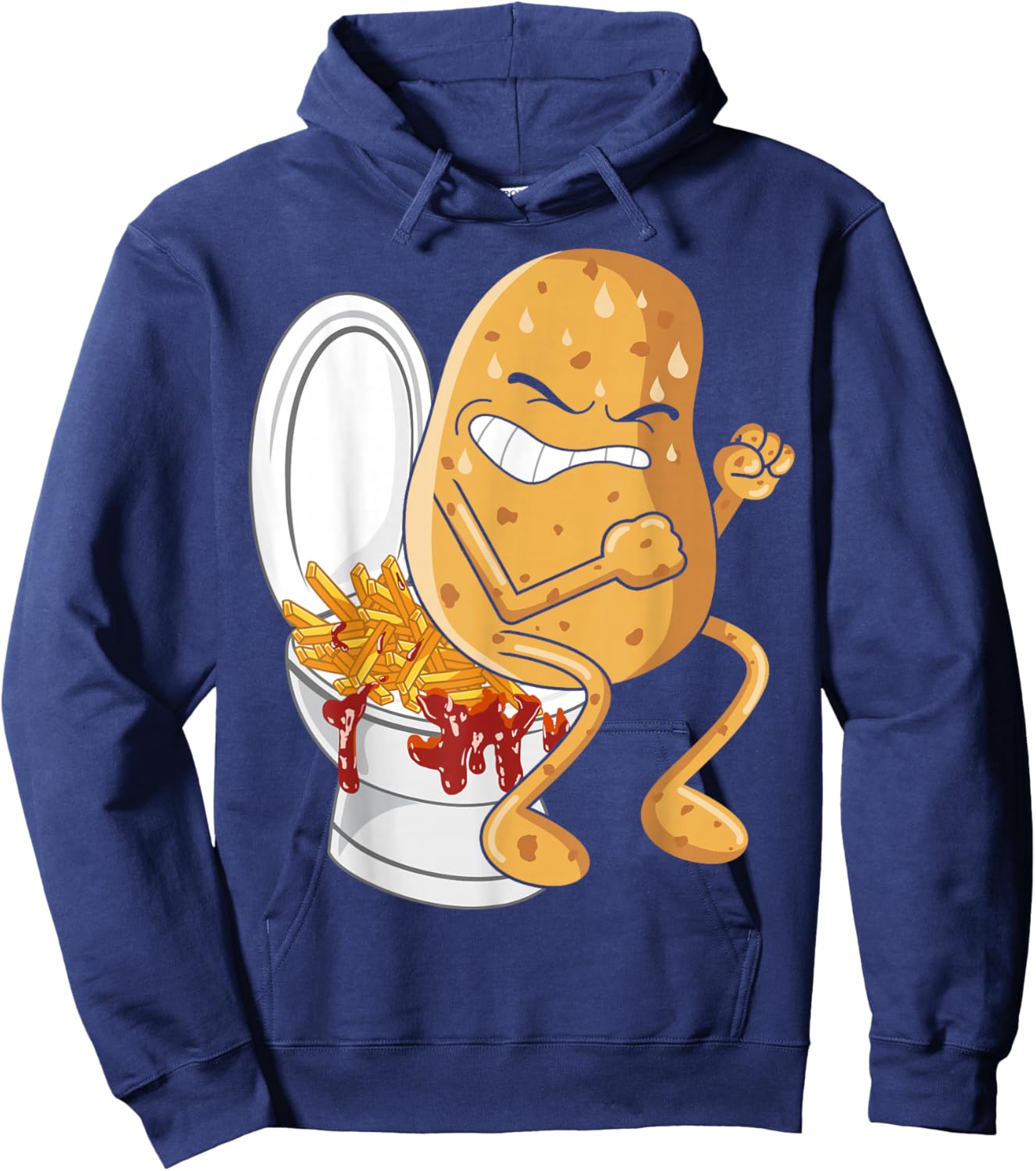 Potato Pooping French Fries Fried Potatoes Food Lover Hoodie - Hoodie | Navy