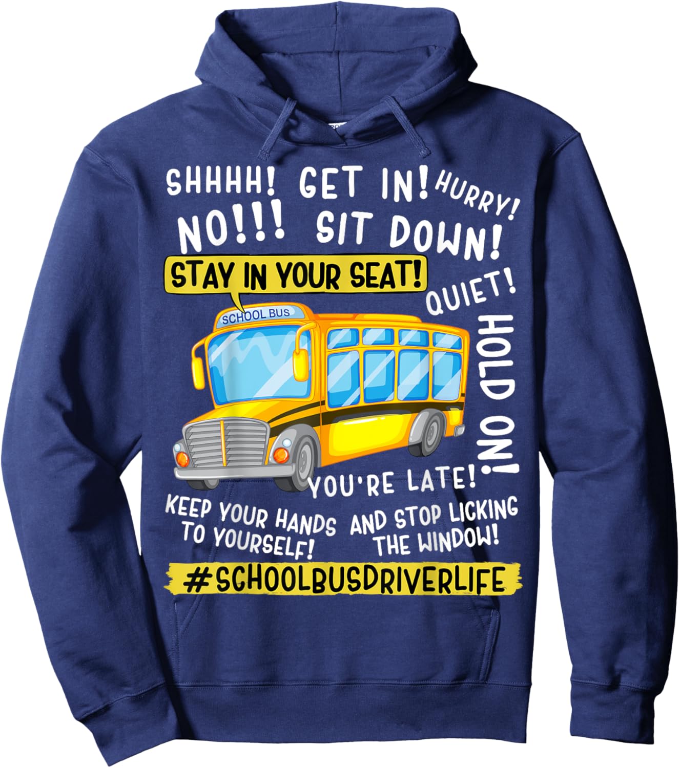 Funny School Bus Driver Life Last Day of School Teacher Kids Hoodie - Hoodie | Navy