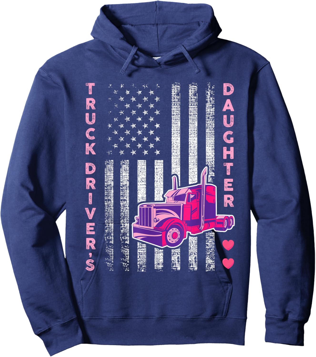 Truck Driver's Daughter - Girl Women Trucker Hoodie - Hoodie | Navy