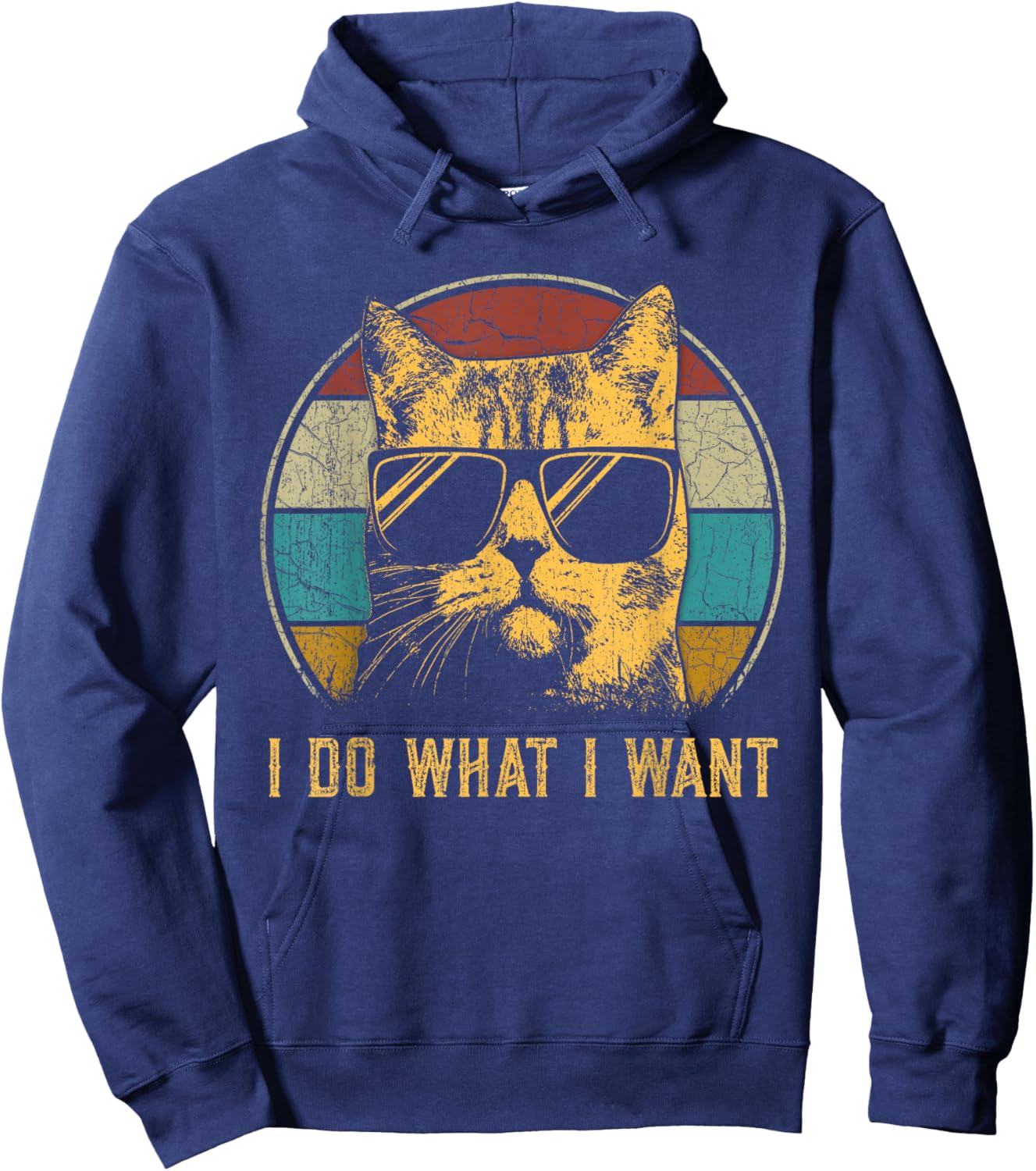 Cat themed men funny I do what I want cat Hoodie - Hoodie | Navy