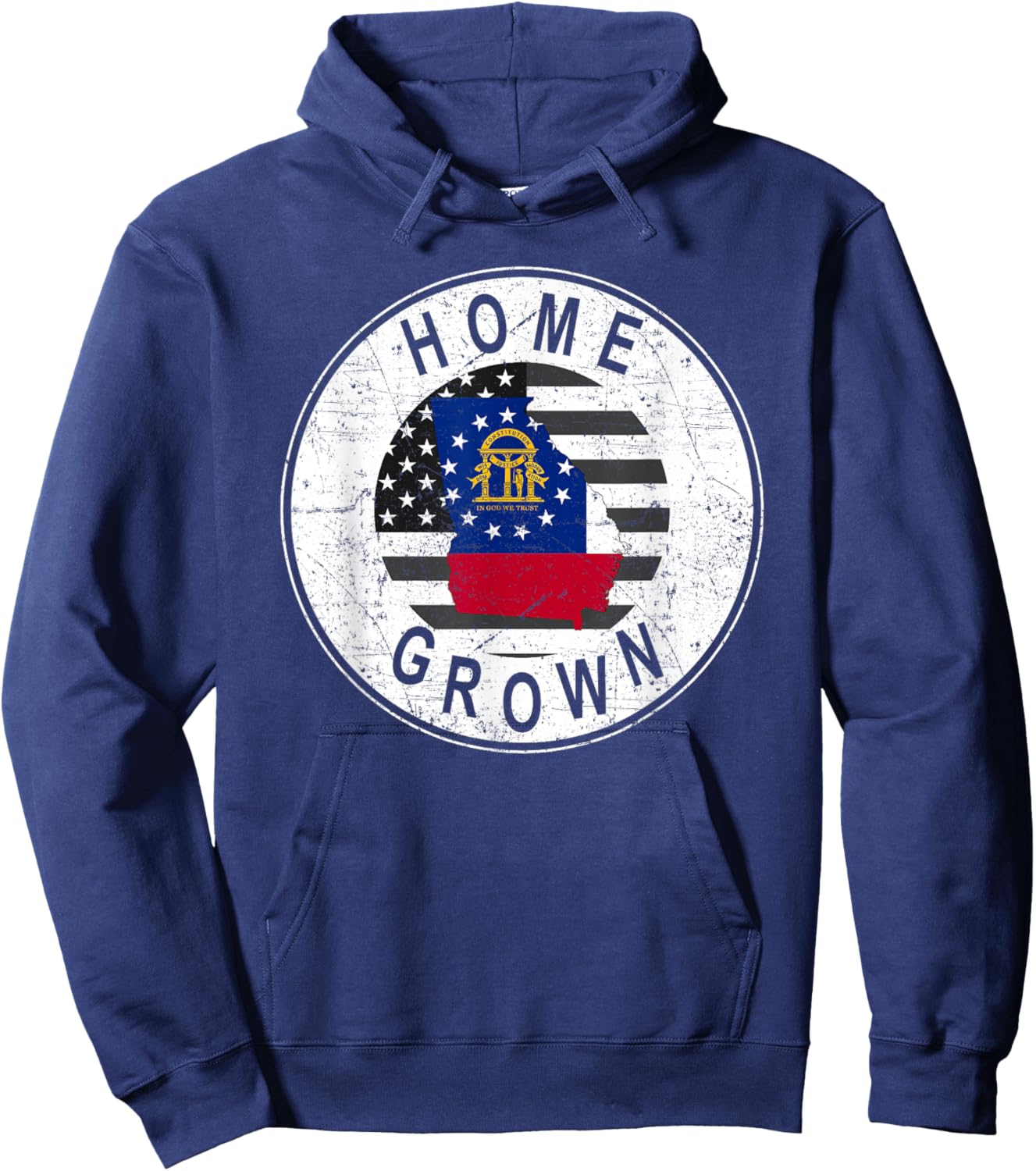Proud America State Flag US Home Grown Georgia Hoodie - Hoodie | Navy