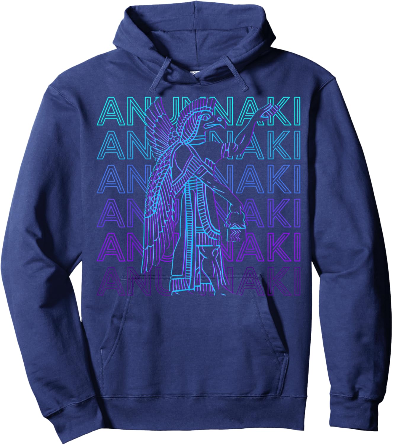 Anunnaki Sumerian God Ancient Deity Retro Anunnaki Hoodie - Hoodie | Navy