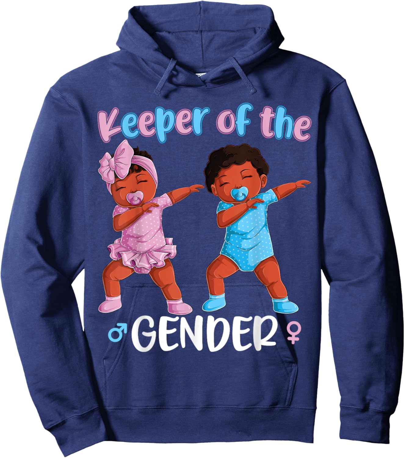 Keeper Of The Gender Reveal Black Baby Announcement Women Hoodie - Hoodie | Navy