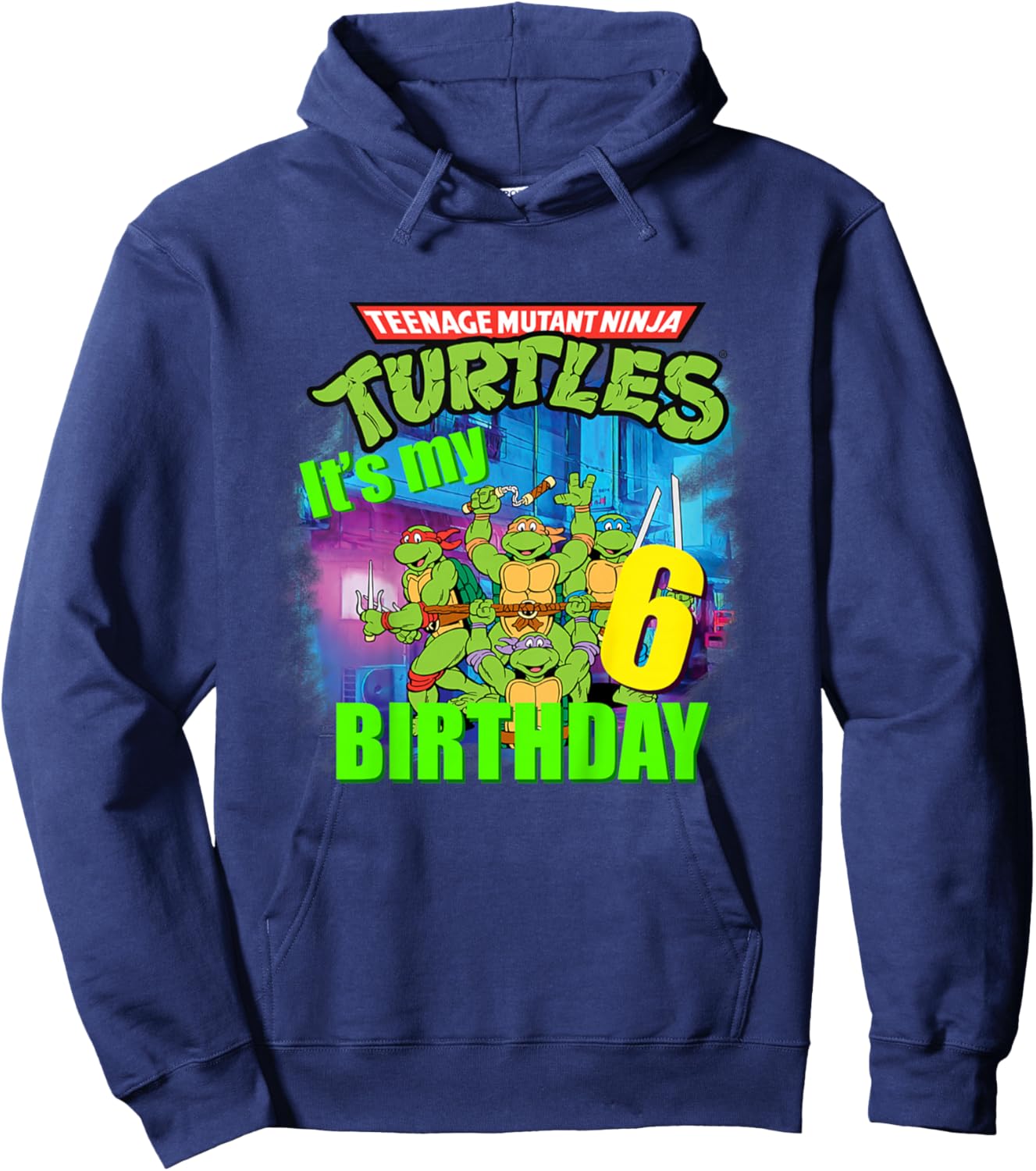 Mademark x Teenage Mutant Ninja Turtles - Original Teenage Mutant Ninja Turtles Sixth Birthday 6th Hoodie - Hoodie | Navy