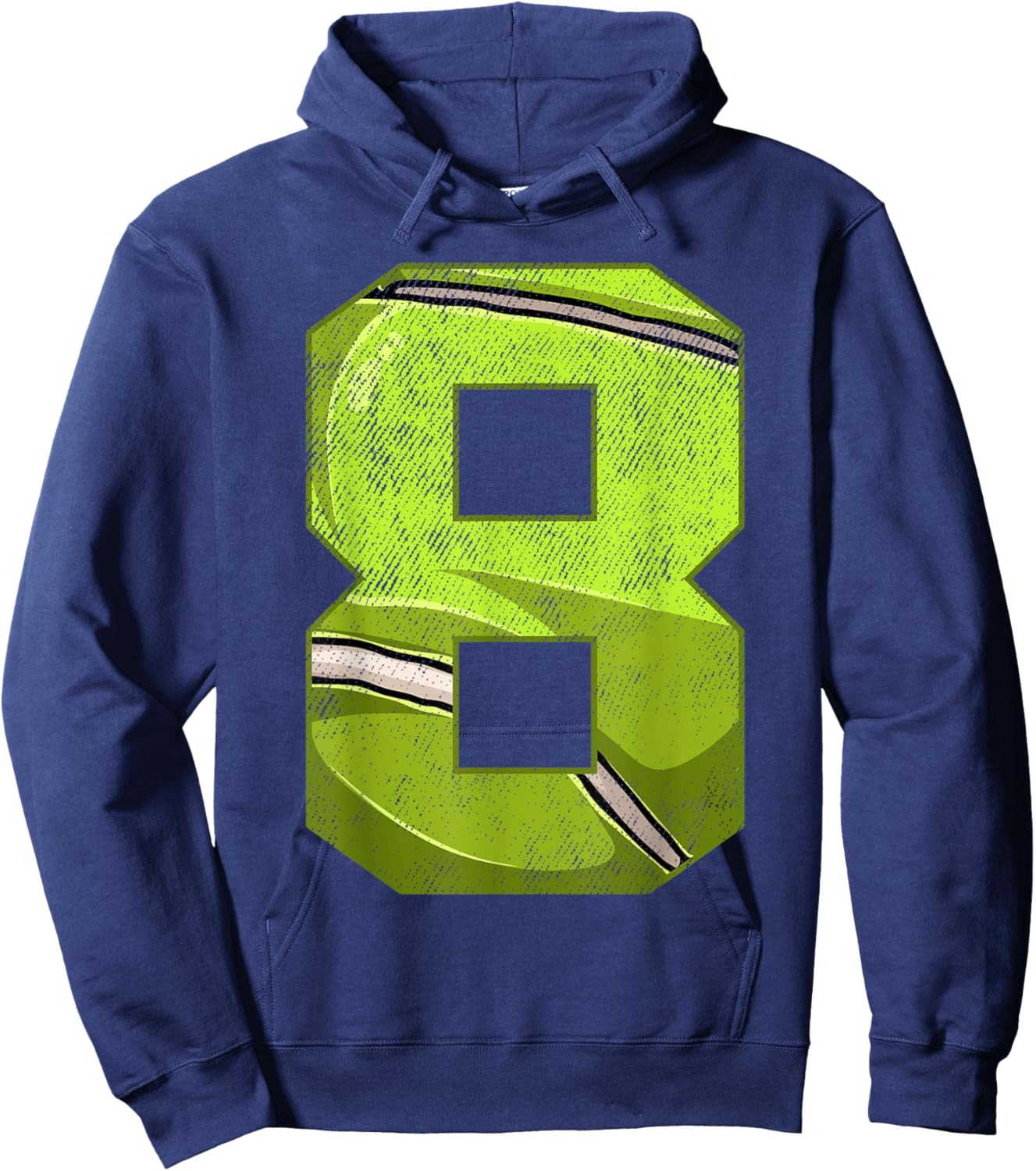 8th Birthday Party Eight 8 Year Old Tennis Bday Boy Girl Hoodie - Hoodie | Navy
