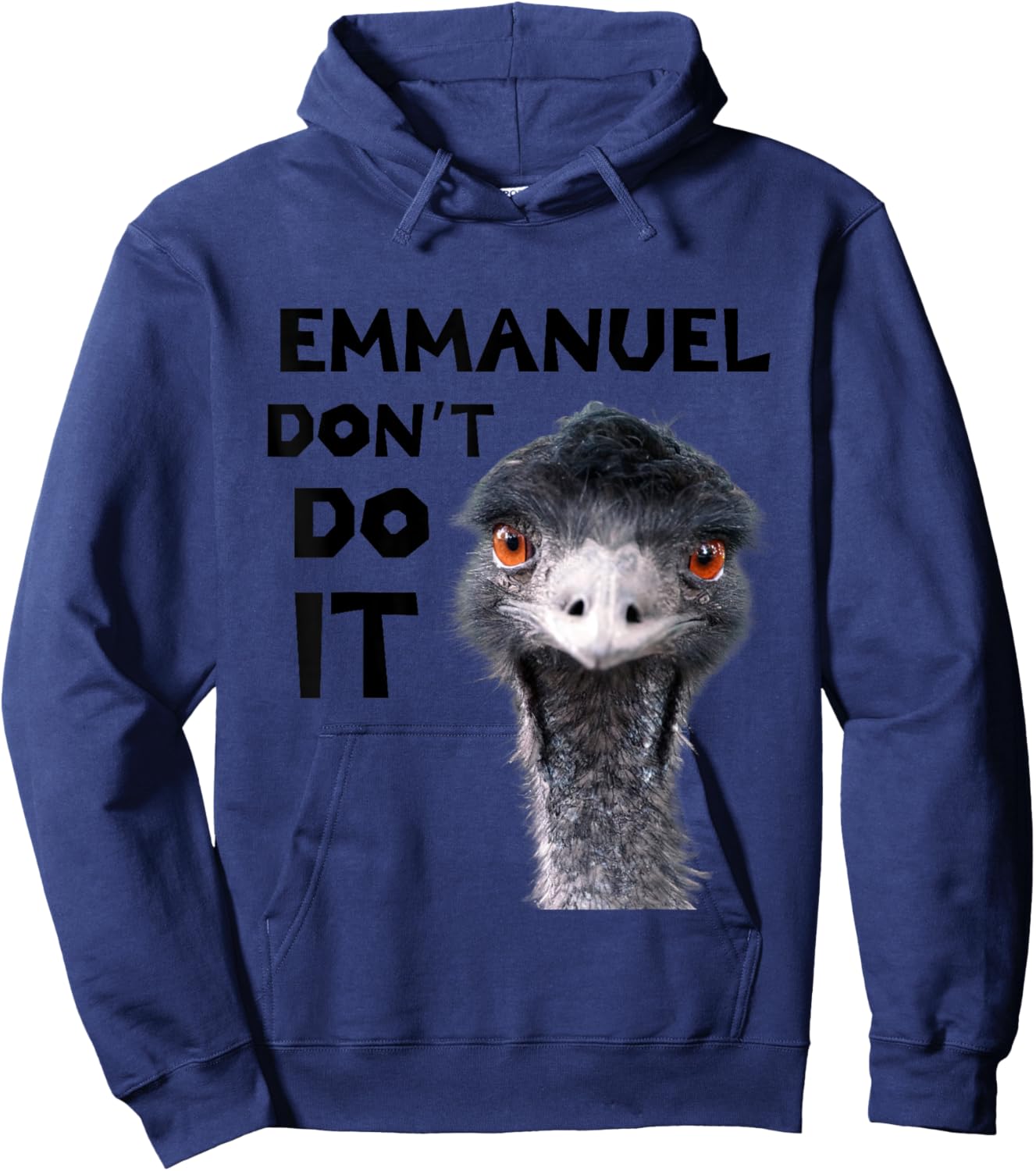 Emu Love Emmanuel Don't Do It Viral Emu , White Hoodie - Hoodie | Navy