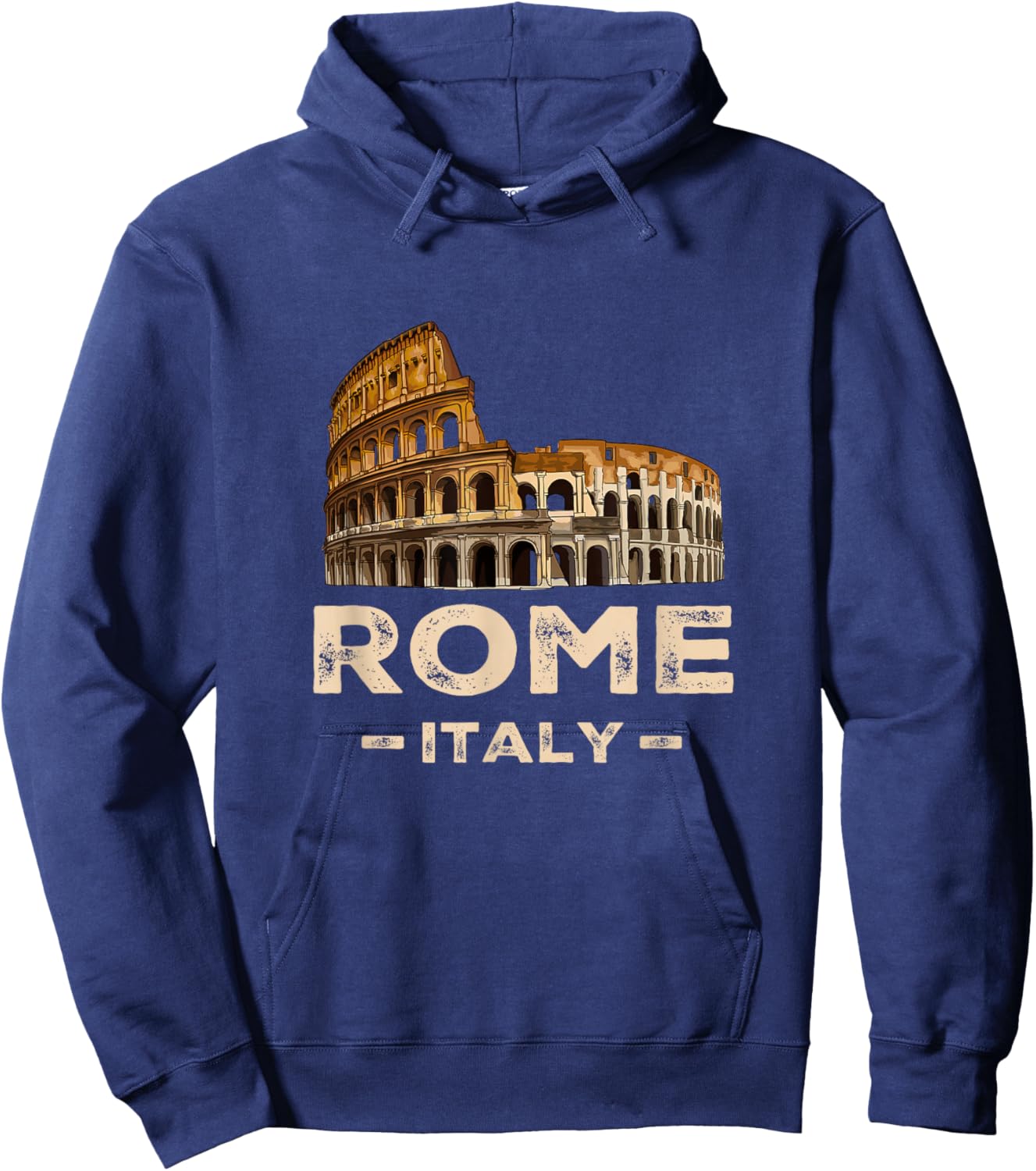 Cool Vintage Roma Italia Colosseum Souvenirs, Rome Italy Hoodie - Hoodie | Navy
