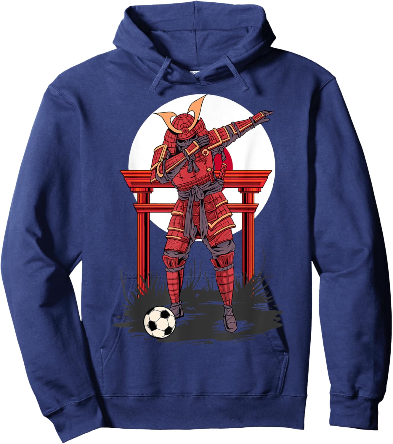 Dabbing Samurai Soccer Dab Football Funny Japanese Warrior Hoodie - Hoodie | Navy