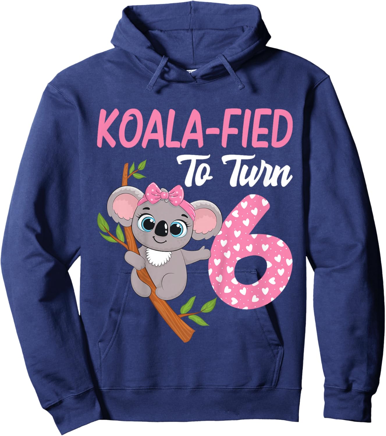 6 Year Old Koala 6th Birthday Party Animal Koala Lover Hoodie - Hoodie | Navy
