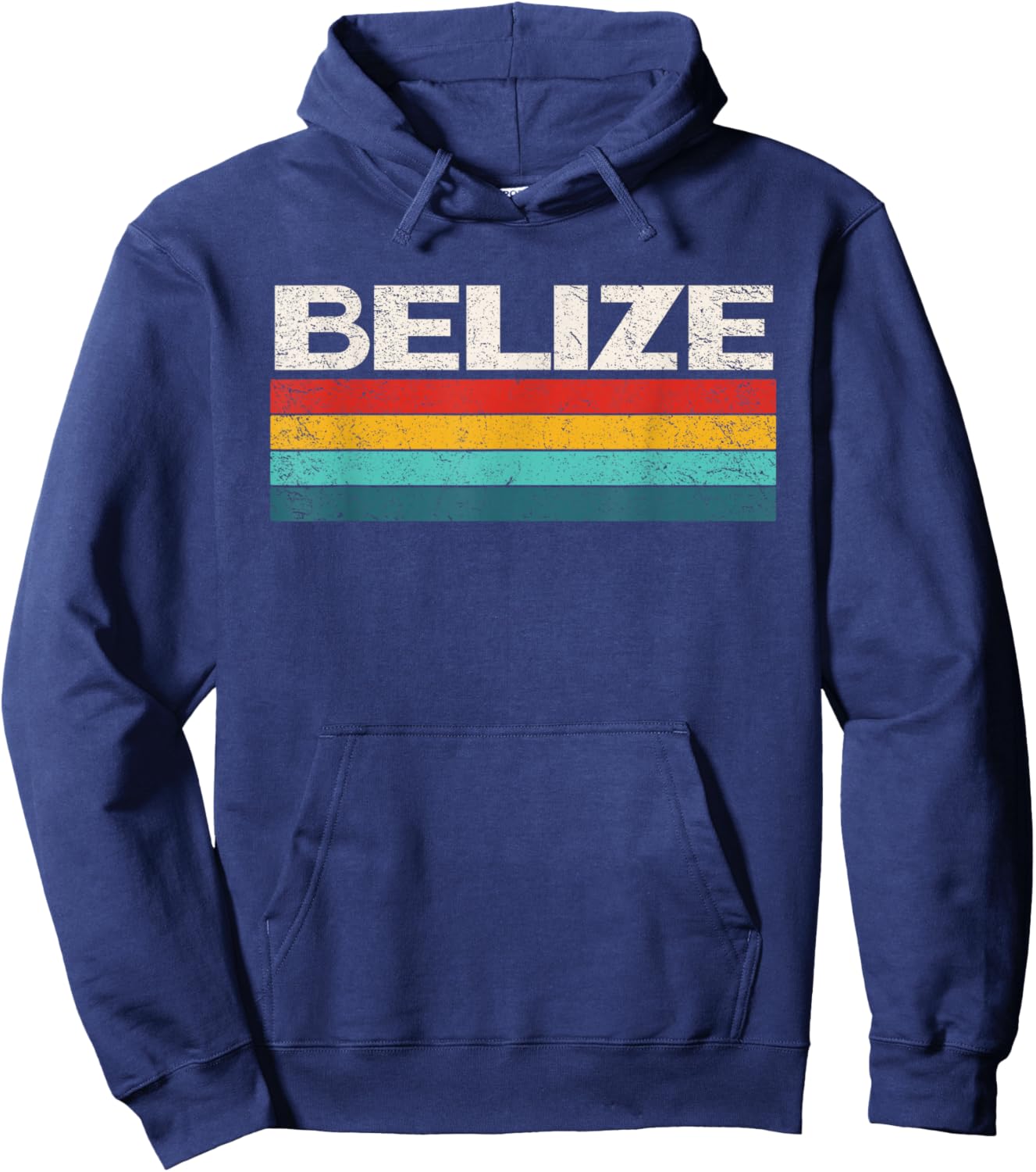 Belize Retro Love 70s Vintage Belize Graphic Hoodie - Hoodie | Navy