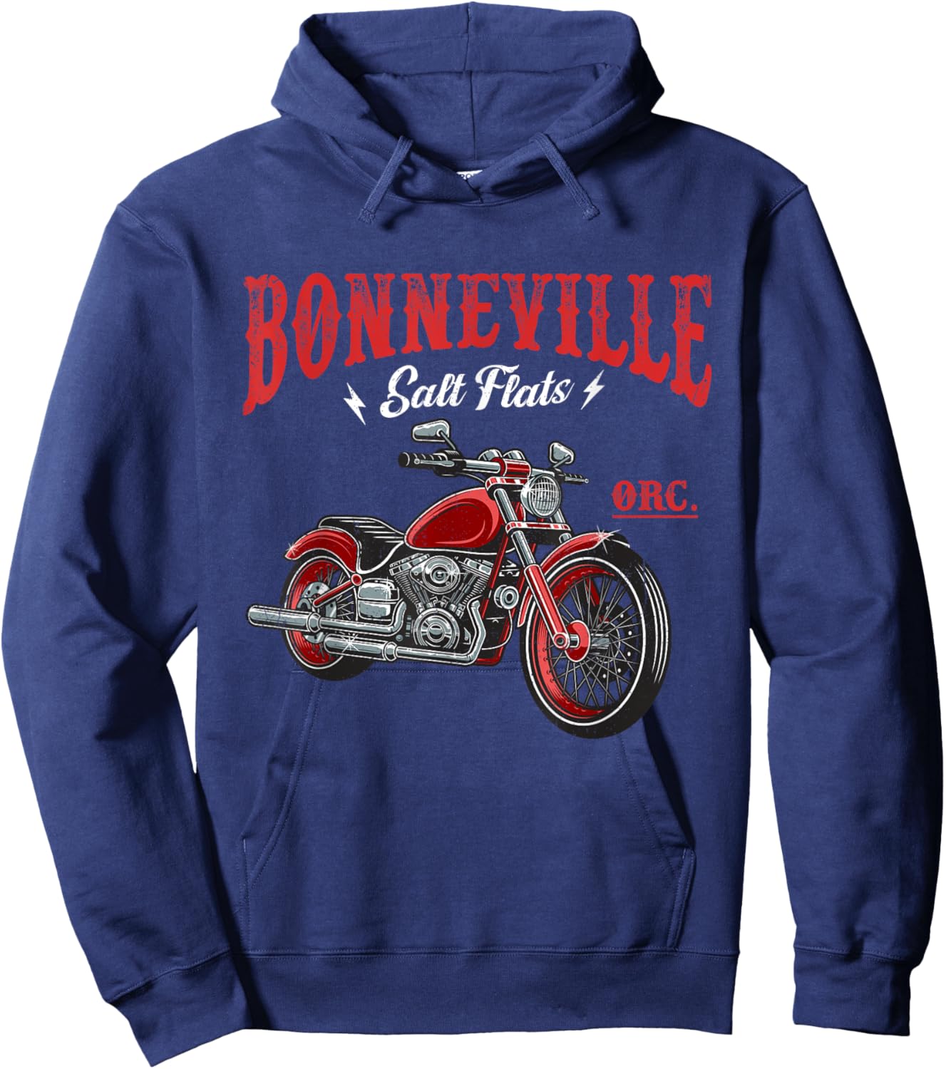 Vintage Motorcycle Racing Bonneville Salt Flats Biker Lover Hoodie - Hoodie | Navy