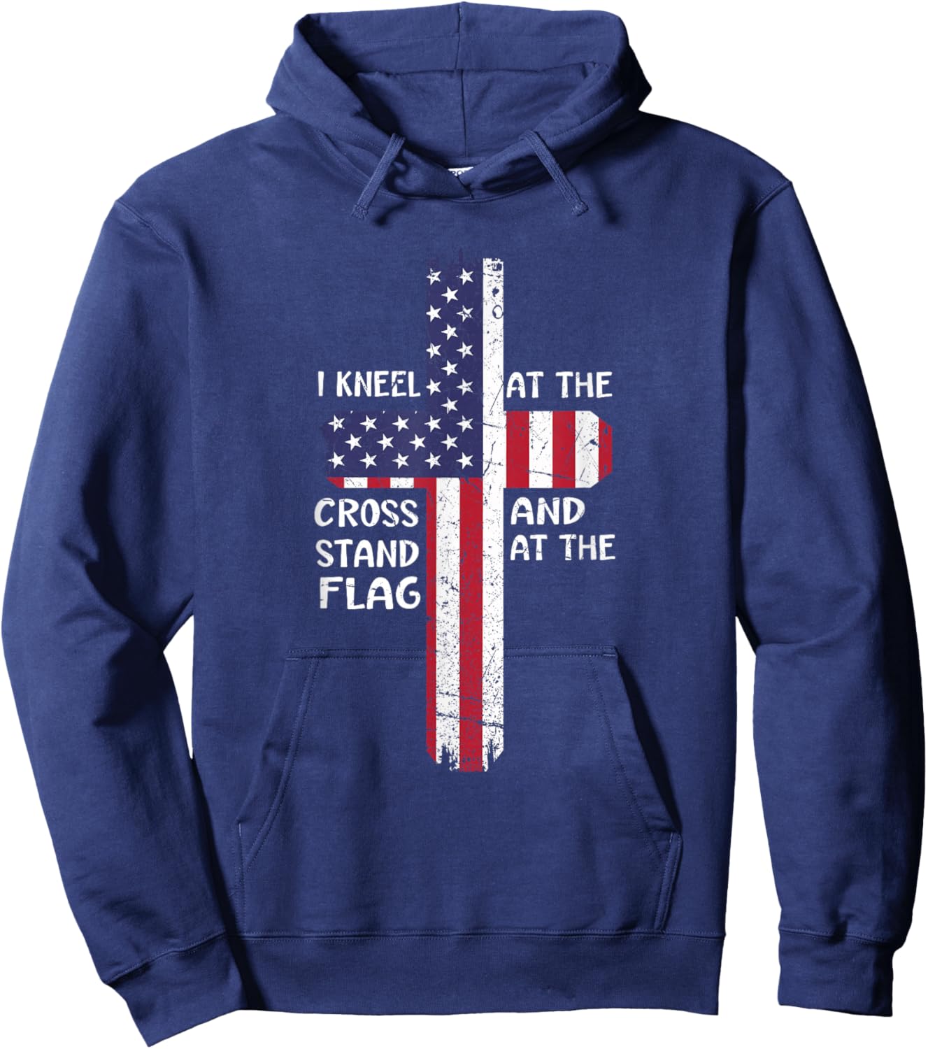 Kneel Cross At The Cross Memorial Day Never Forget Veteran Hoodie - Hoodie | Navy