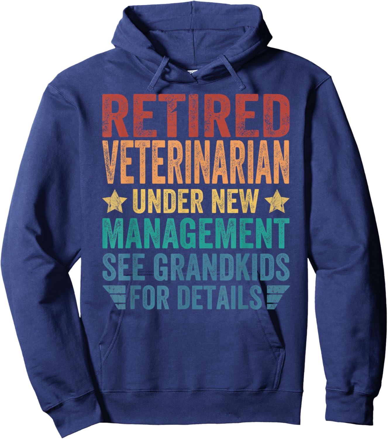 Retired Veterinarian Under New Management For Grandfather Hoodie - Hoodie | Navy
