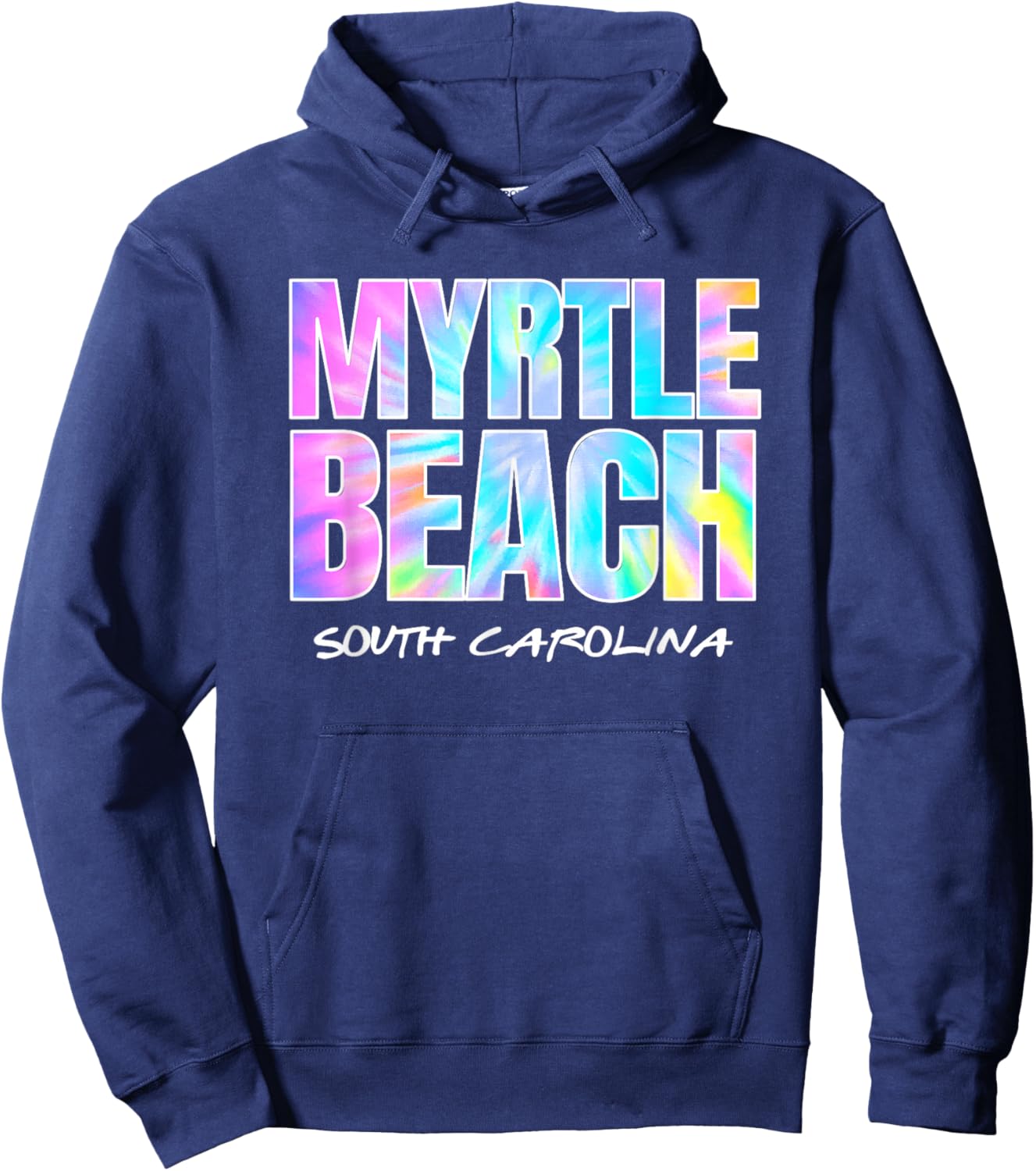 Vintage Tie Dye Myrtle Beach South Carolina Souvenir Hoodie - Hoodie | Navy
