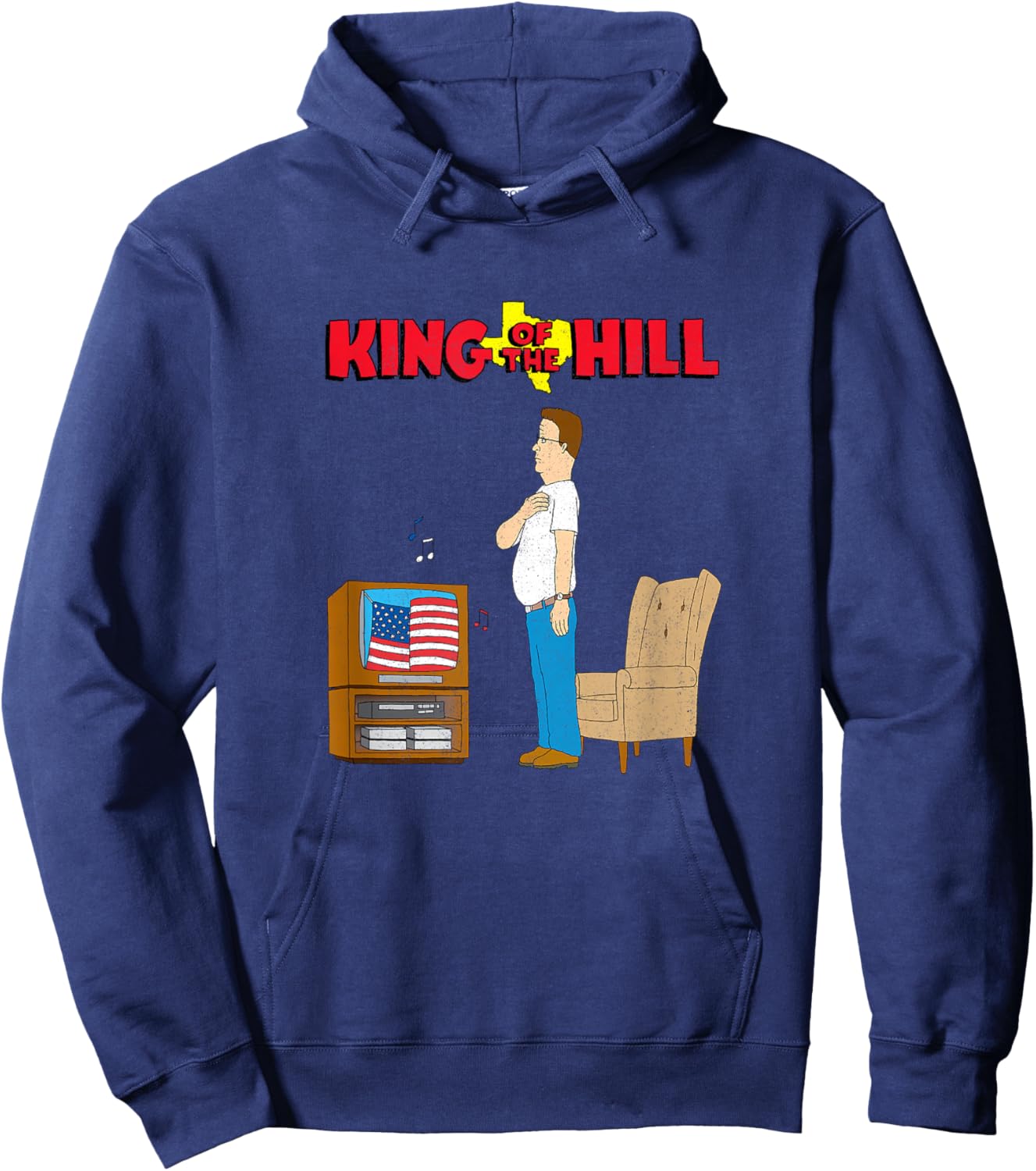 King of The Hill Hank Star Spangled Banner Cartoon Hoodie - Hoodie | Navy