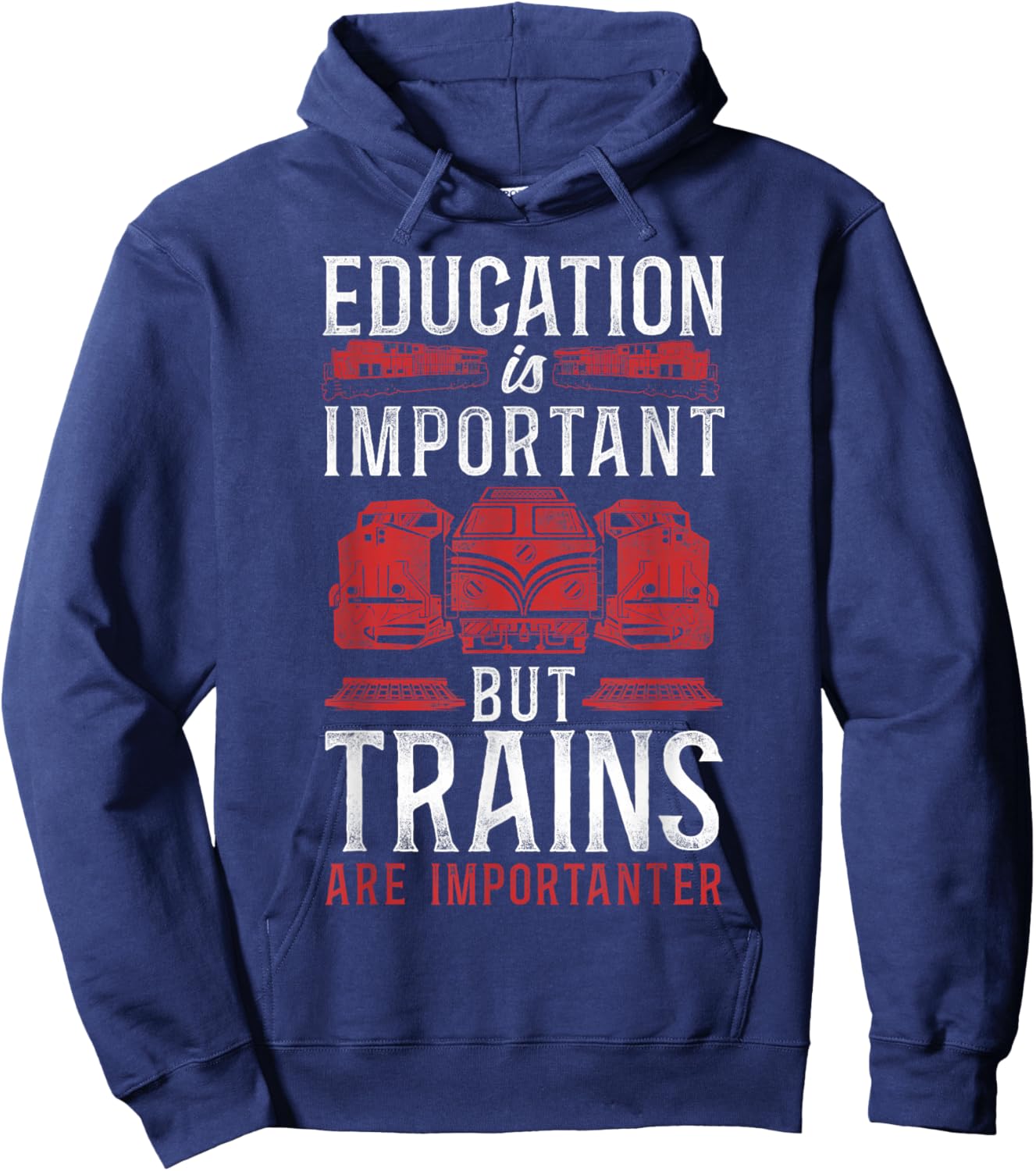 Freight Diesel Train Driver Trainspotting Locomotive Vintage Hoodie - Hoodie | Navy