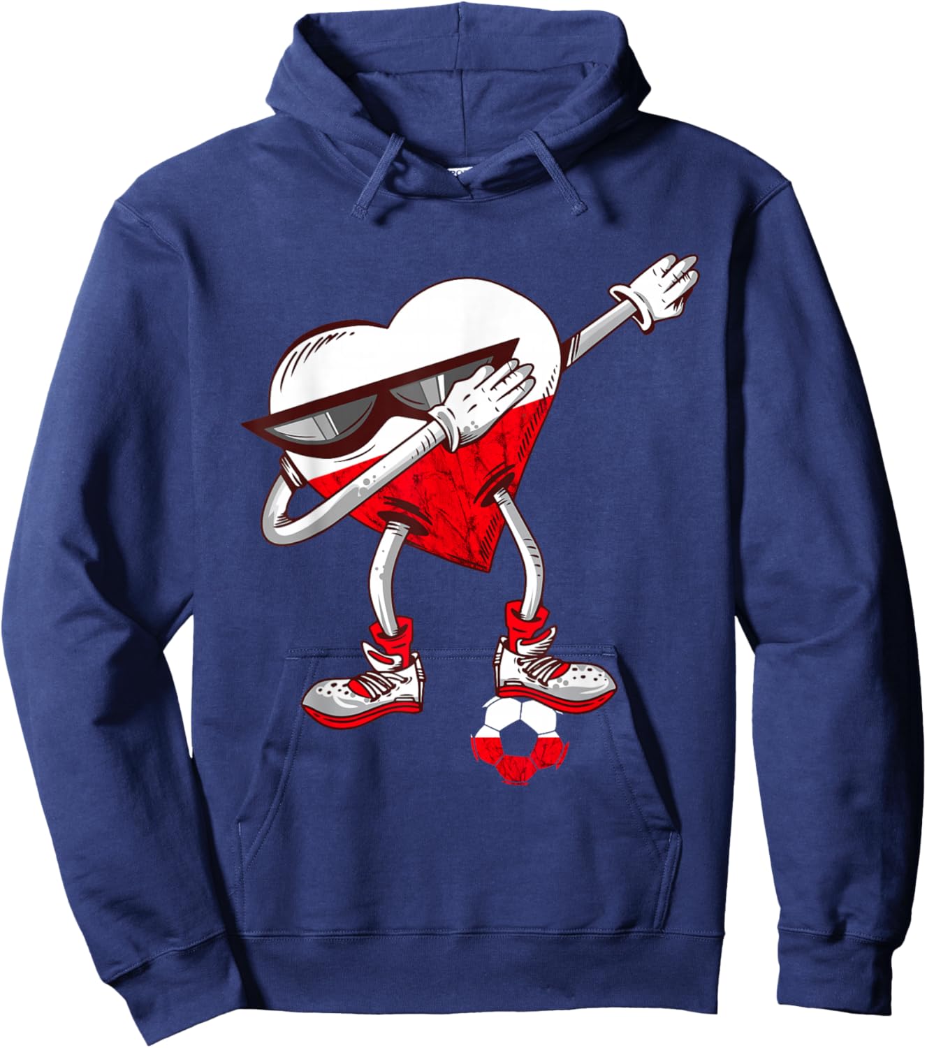 Poland Dabbing Heart Polska Polish Soccer Team Polish Pride Hoodie - Hoodie | Navy