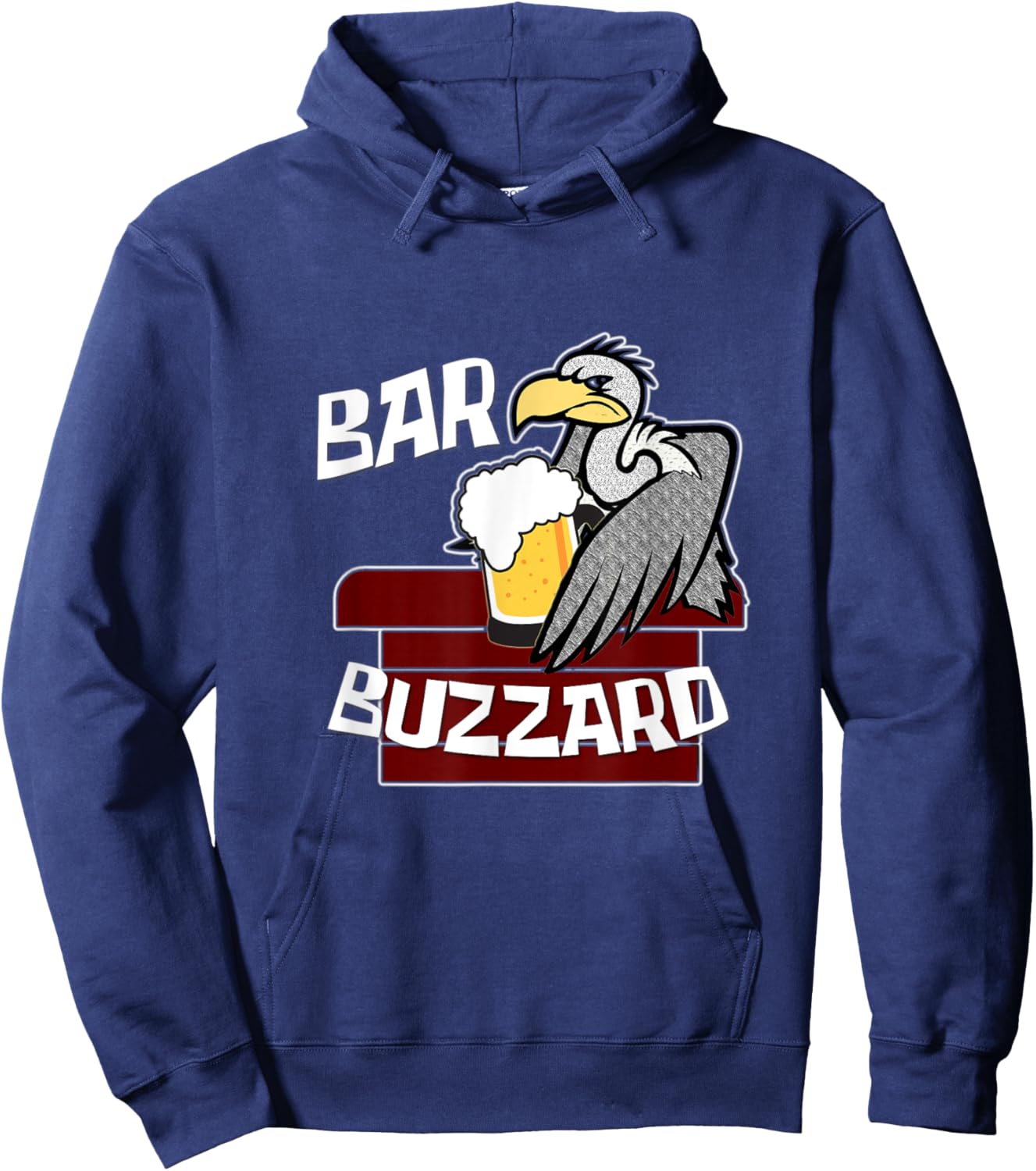 Bar Buzzard Funny Drinking Pub Culture Bird Lover Local Hoodie - Hoodie | Navy