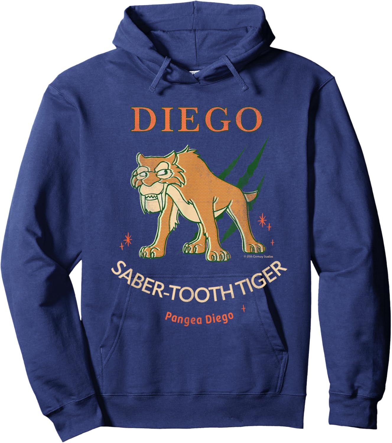 Ice Age Diego Saber-Tooth Tiger Halftone Hoodie - Hoodie | Navy