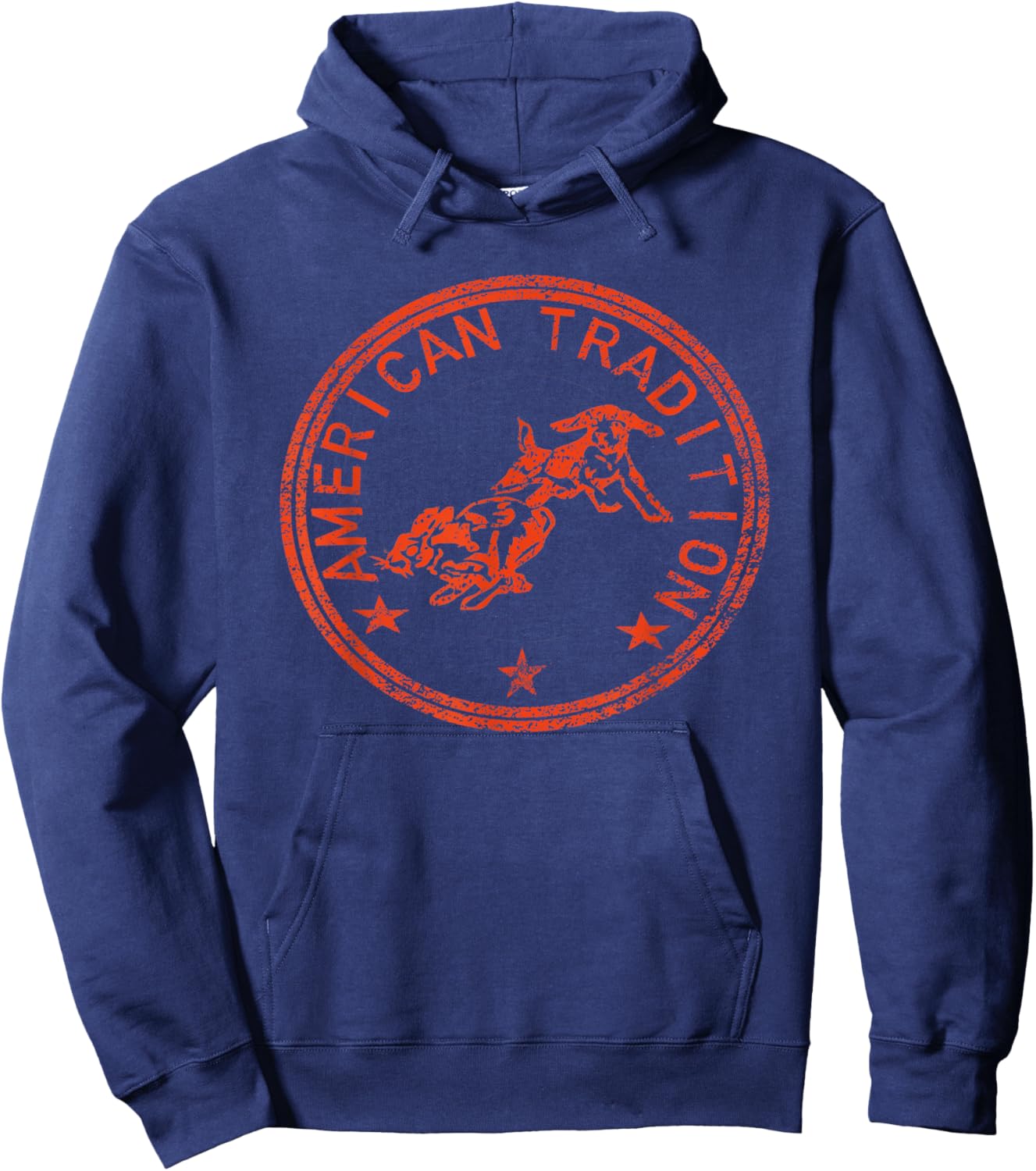 Rabbit Hunter - Beagle - Chasing Tail - American Tradition Hoodie - Hoodie | Navy