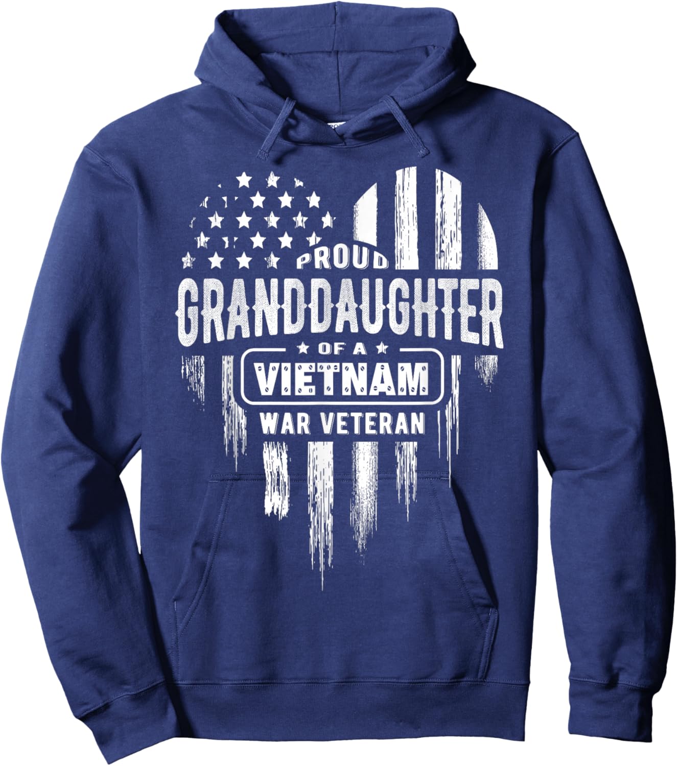 Proud Granddaughter Vietnam War Veteran Grandpa Grandma Hoodie - Hoodie | Navy