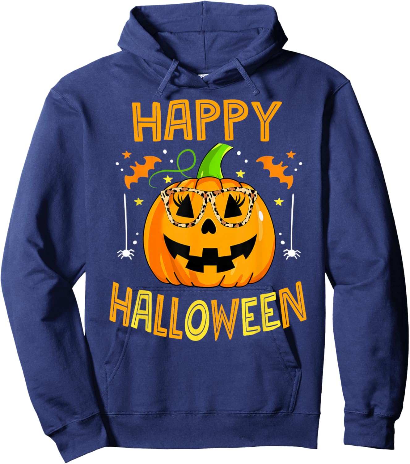 Trick Or Treat Halloween Funny Pumpkin Happy Halloween 2025 Hoodie - Hoodie | Navy