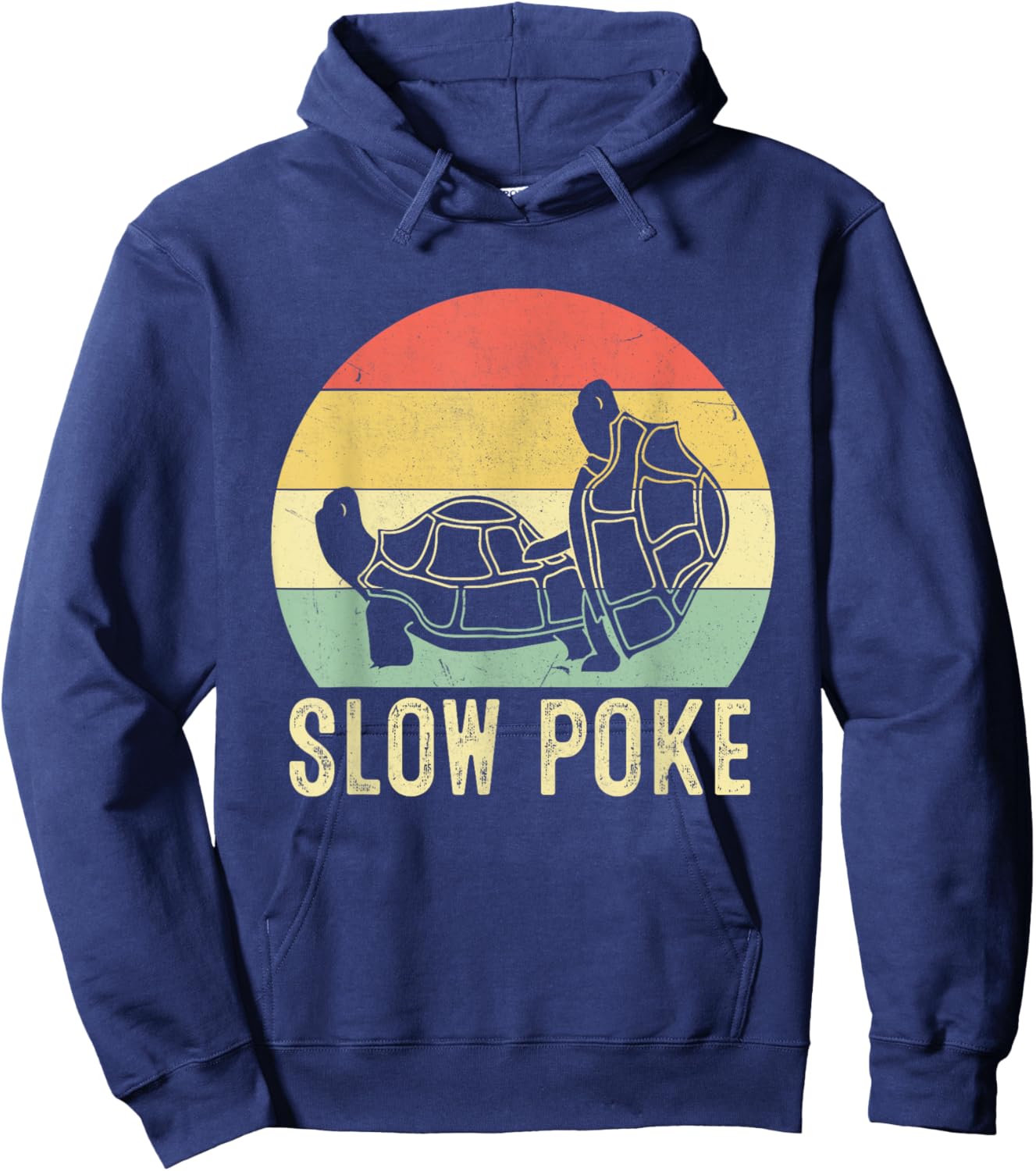 Retro Vintage Turtle Funny Slow Poke Turtle Lovers Hoodie - Hoodie | Navy