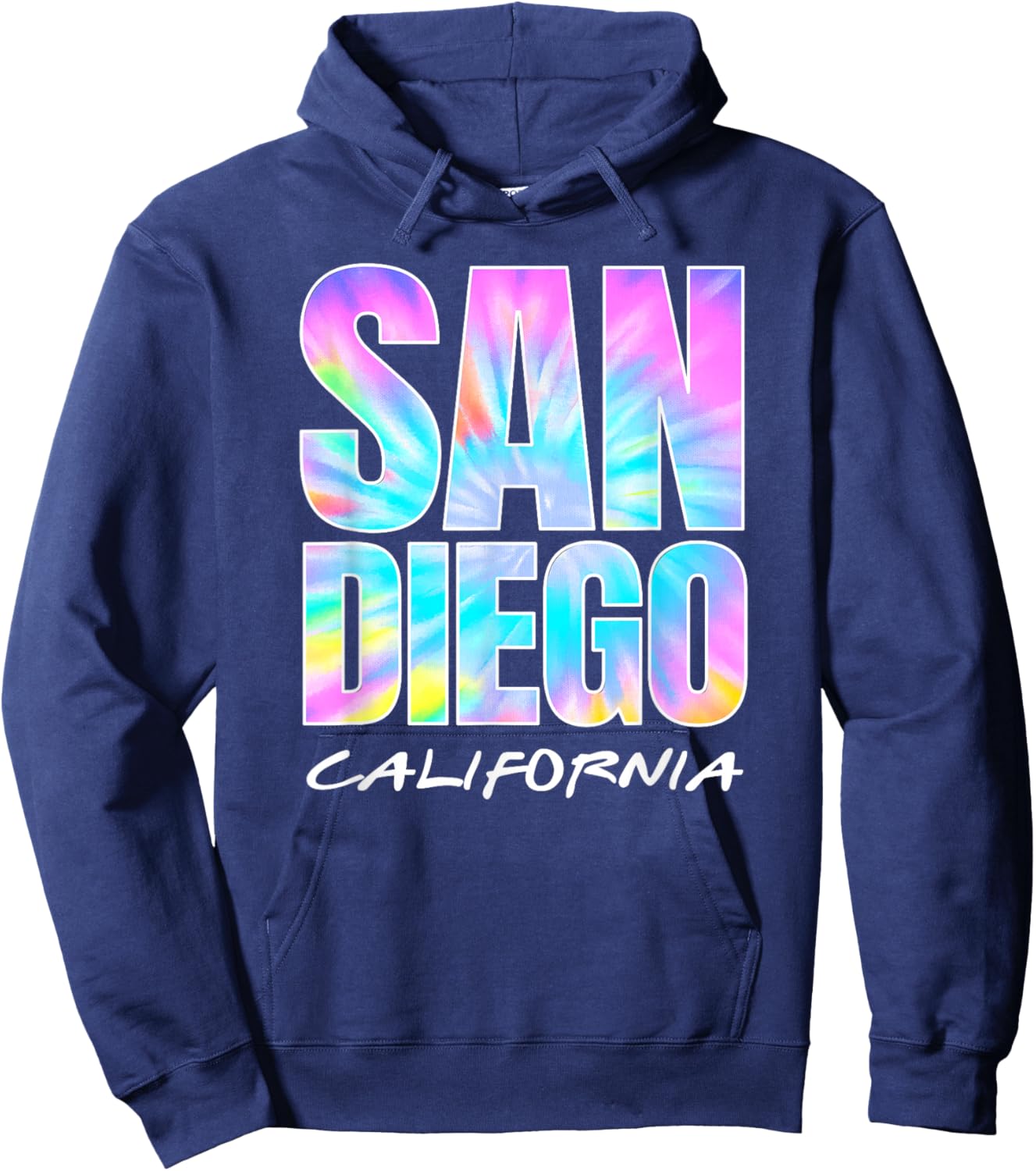 Vintage San Diego Retro Tie Dye Throwback Graphic Souvenir Hoodie - Hoodie | Navy