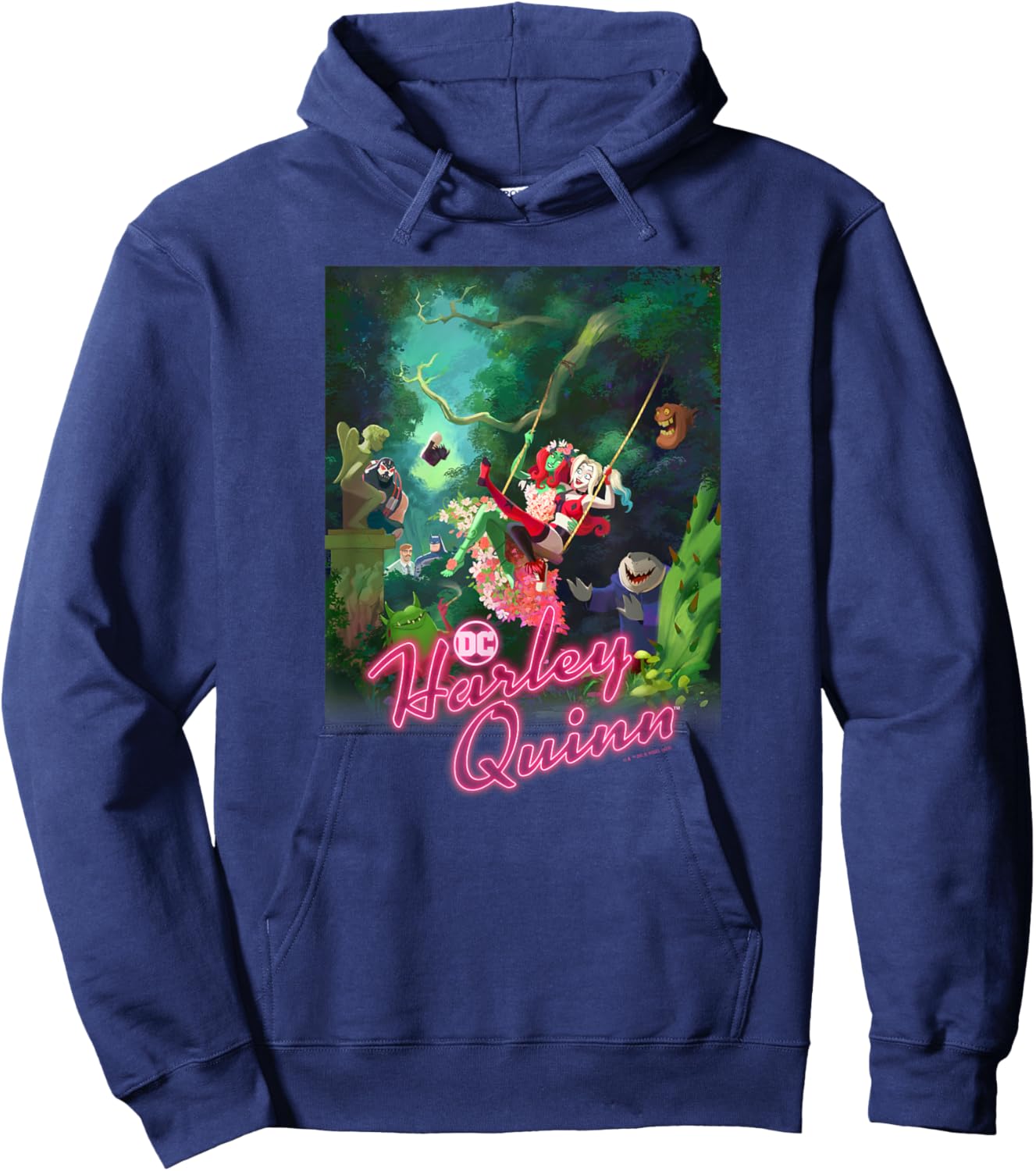 DC Comics Harley Quinn Nature Group Poster Hoodie - Hoodie | Navy