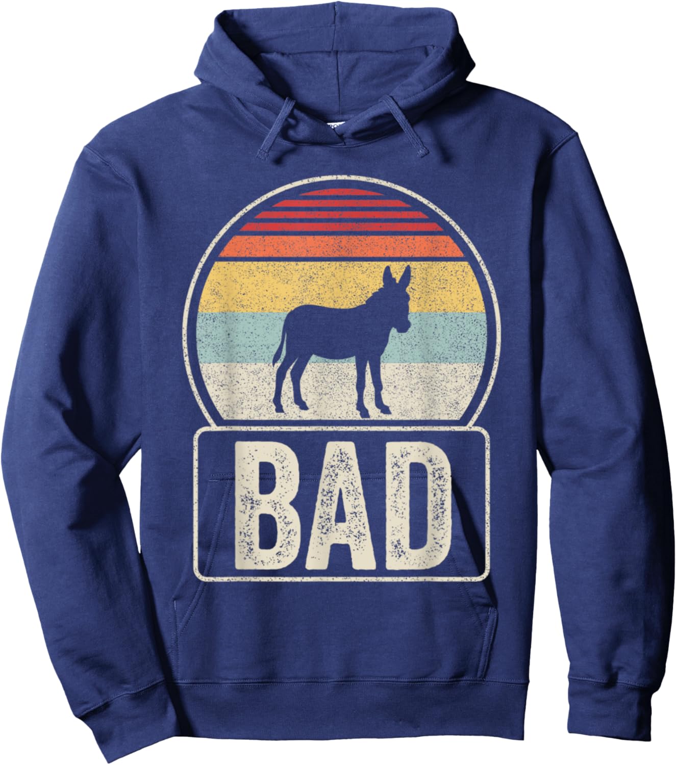 Vintage Retro Funny Sarcastic Sayings Badass Bad Donkey(Ass) Hoodie - Hoodie | Navy