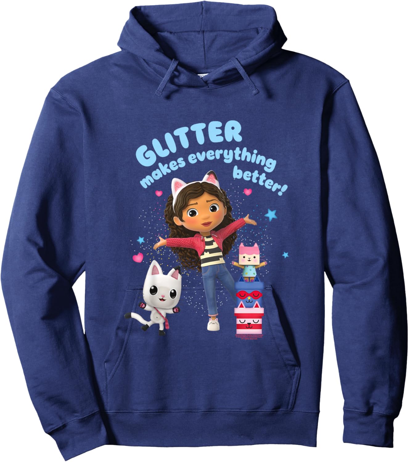 Gabby's Dollhouse Glitter Makes Everything Better Youth Hoodie - Hoodie | Navy