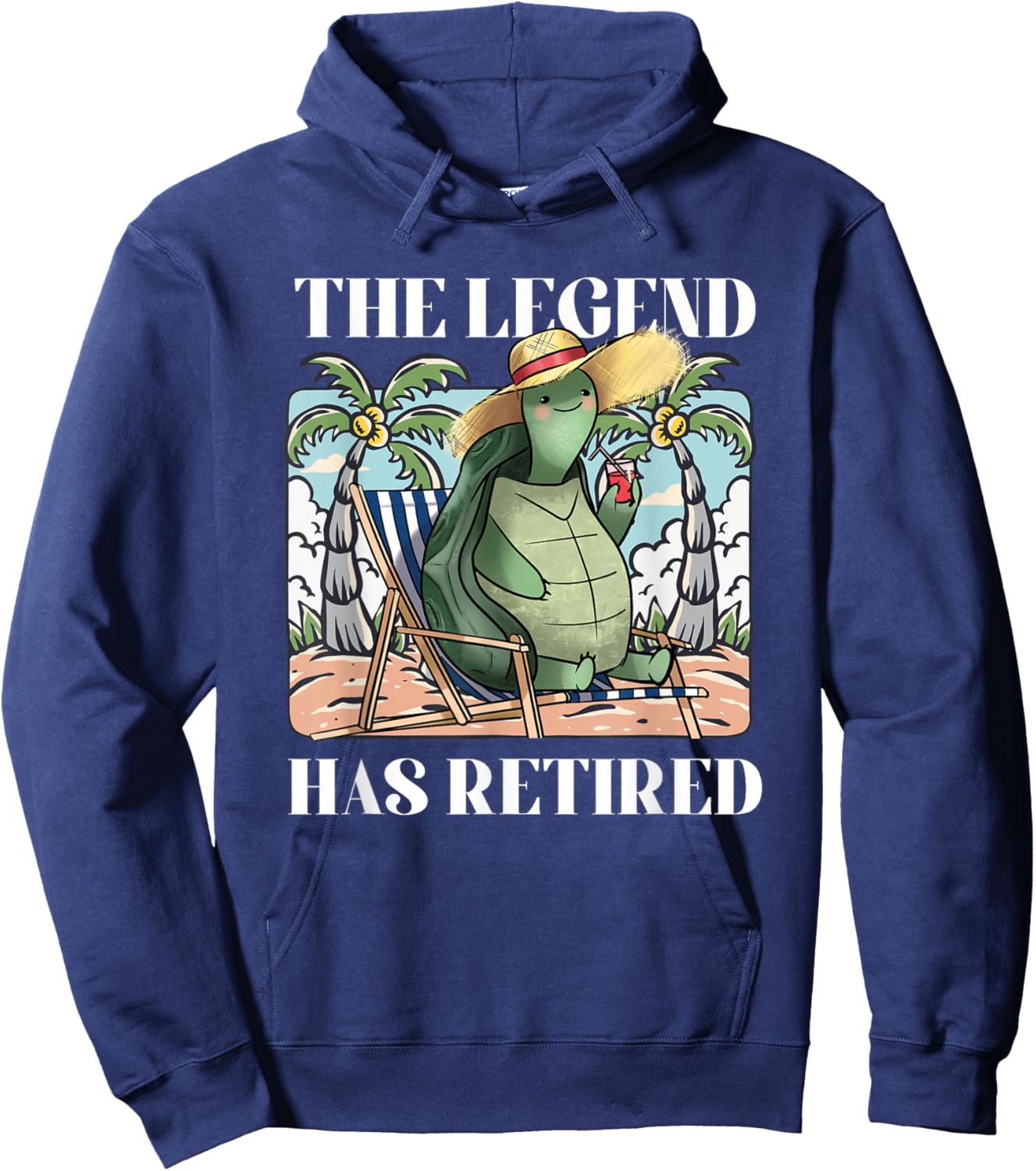The Legend Has Retired | Retirement | Funny Turtle Hoodie - Hoodie | Navy