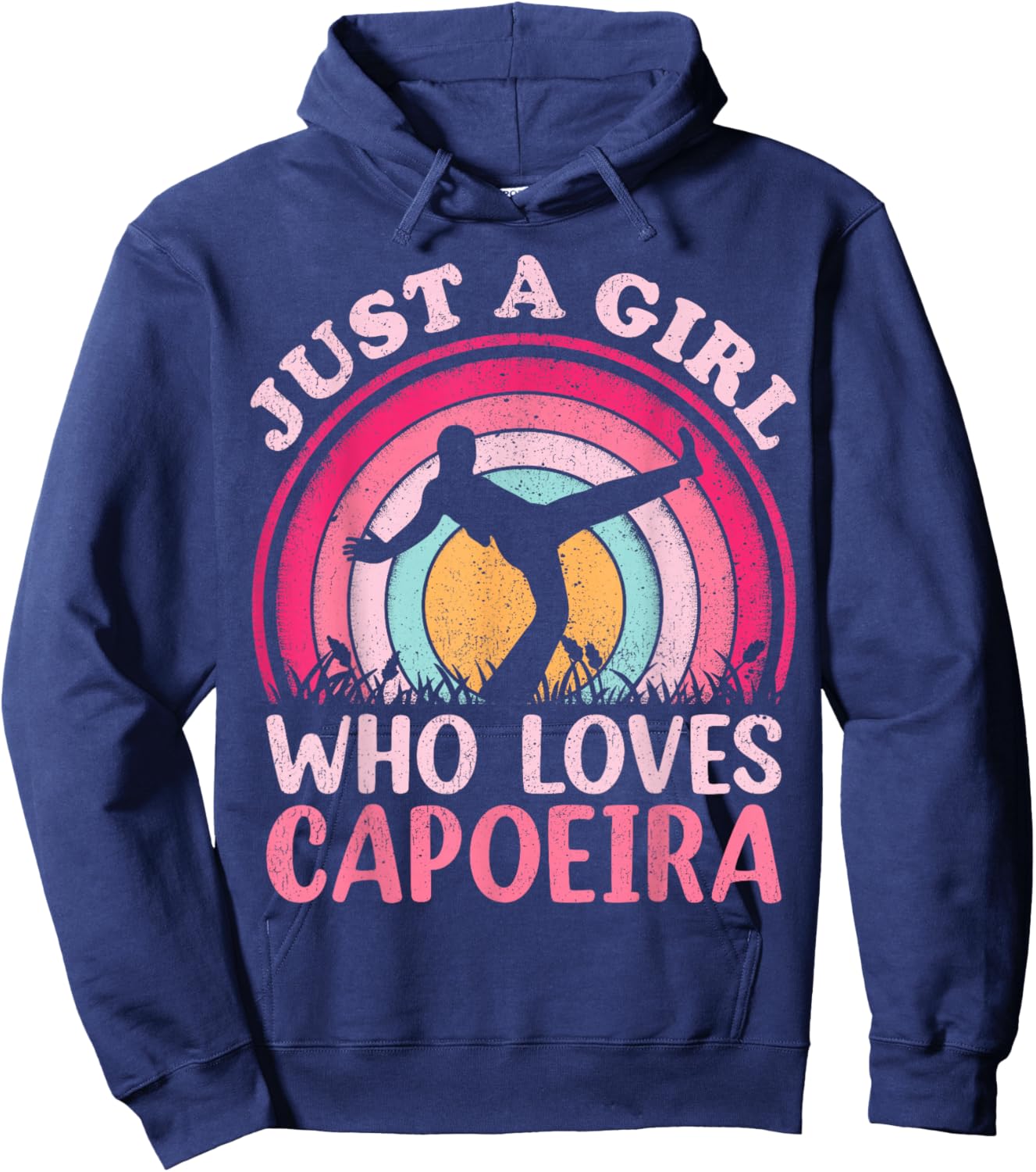 Vintage Retro Capoeira Dance Just A Girl Who Loves Capoeira Hoodie - Hoodie | Navy