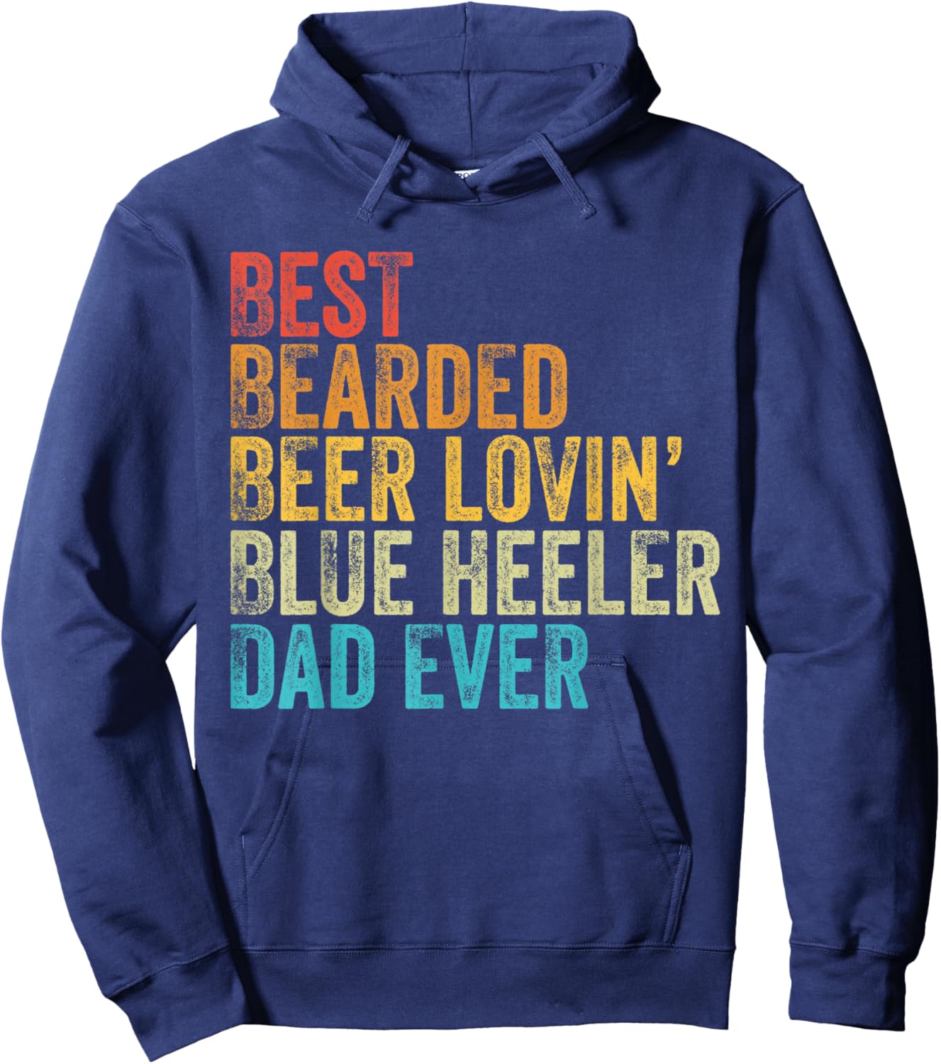 Best Bearded Beer Lovin Blue Heeler Dad Pet Lover Dog Owner Men Hoodie - Hoodie | Navy