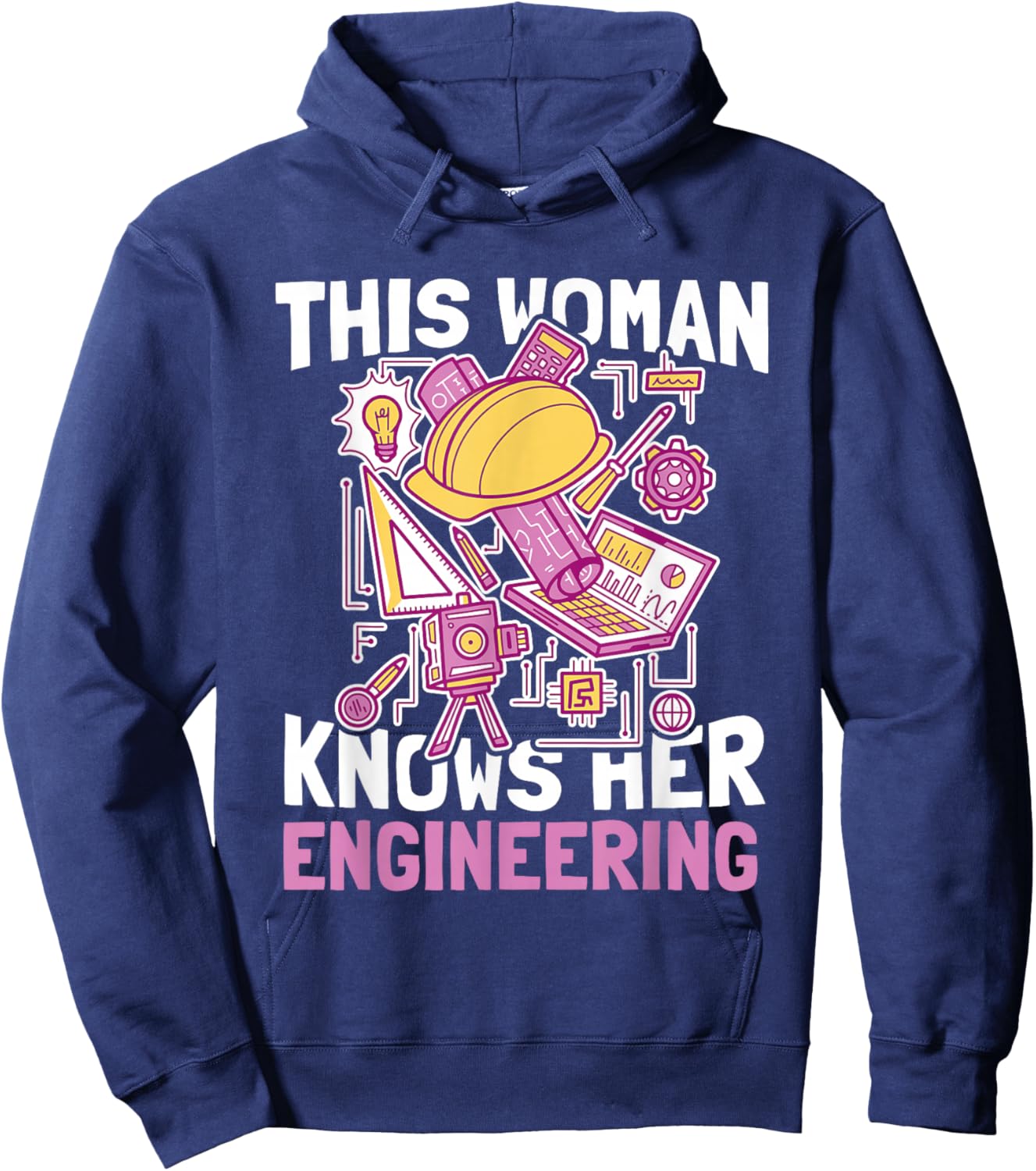 This Woman Knows Her Engineering - Funny Civil Engineering Hoodie - Hoodie | Navy