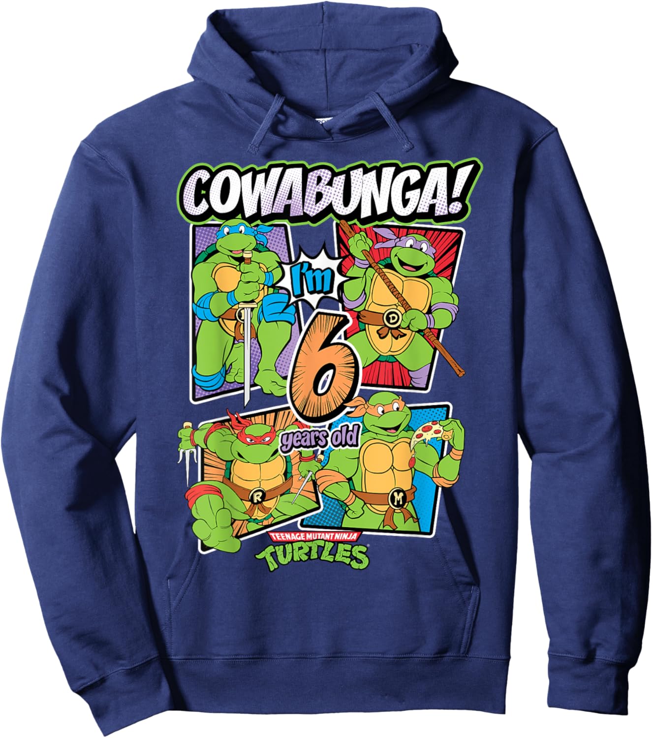 Mademark x Teenage Mutant Ninja Turtles - Cowabunga I'm 6 Years Old Teenage Mutant Ninja Turtles Hoodie - Hoodie | Navy