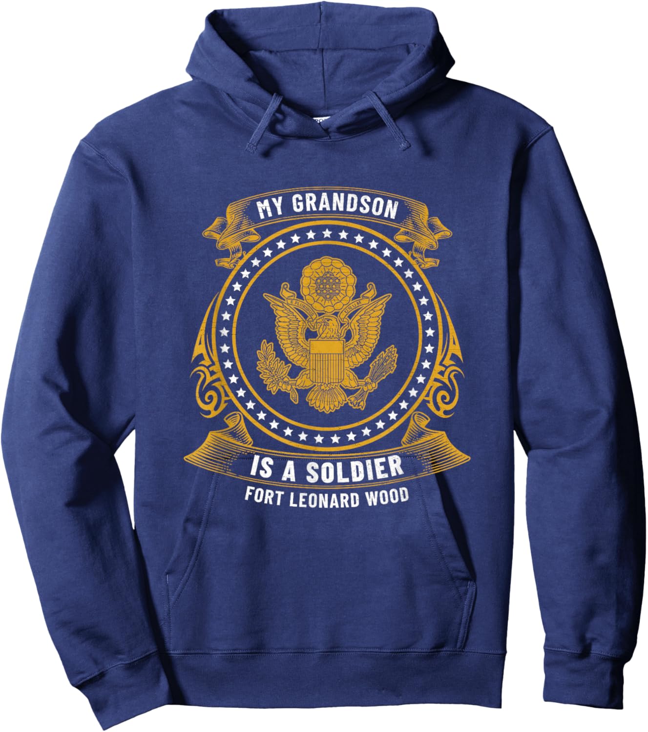 My Grandson Is A Soldier At Fort Leonard Wood Basic Training Hoodie - Hoodie | Navy