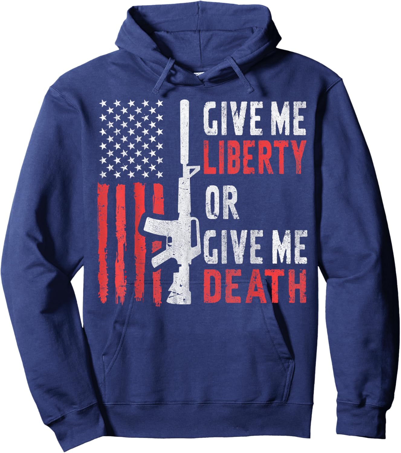 American Eagle Give Me Liberty Or Give Me Death 4th of July Hoodie - Hoodie | Navy
