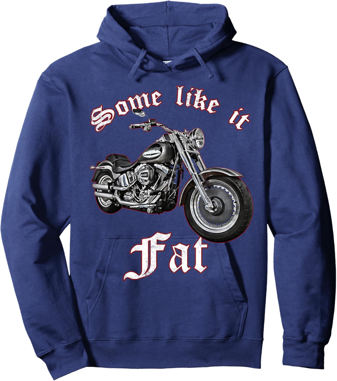 Some like it Fat,Chopper,classic Motorcycle,Biker,boy,man Hoodie - Hoodie | Navy