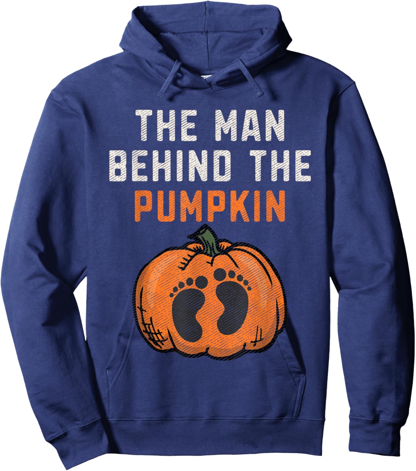 The Man Behind The Pumpkin Dad Halloween Pregnancy Reveal Hoodie - Hoodie | Navy
