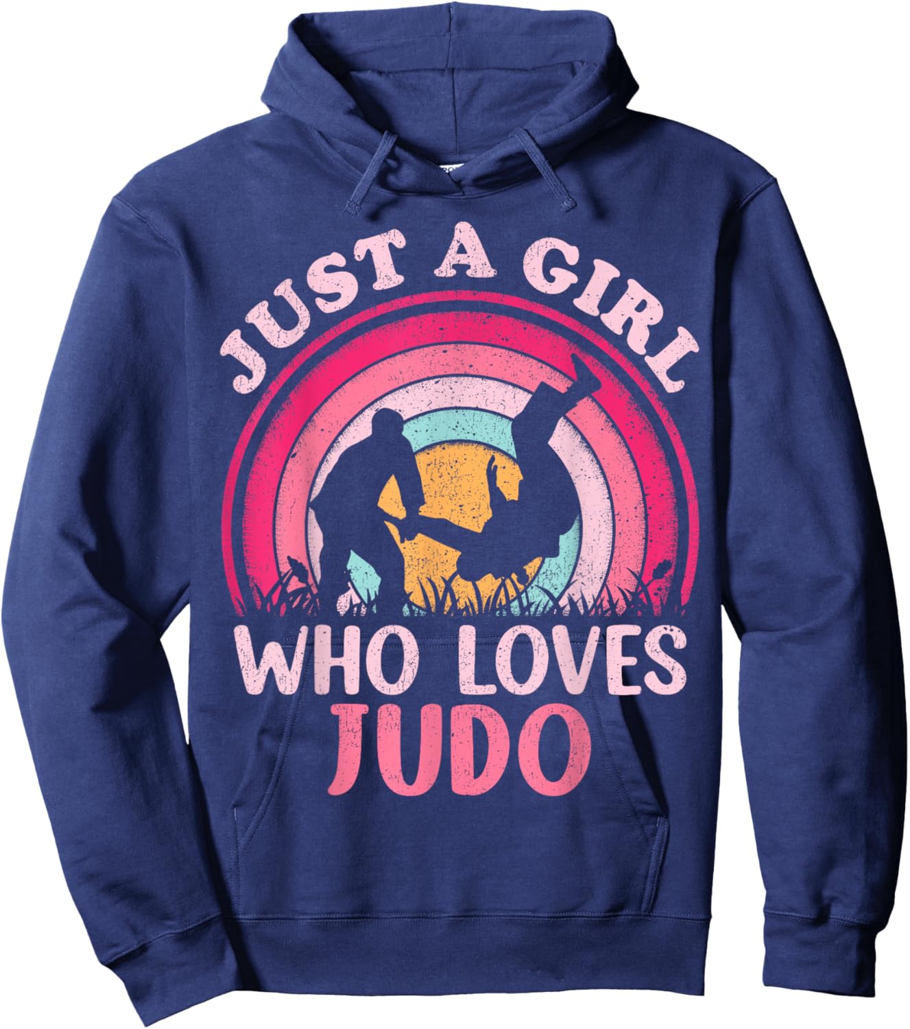 Judo Player Vintage Retro Just A Girl Who Loves Judo Hoodie - Hoodie | Navy
