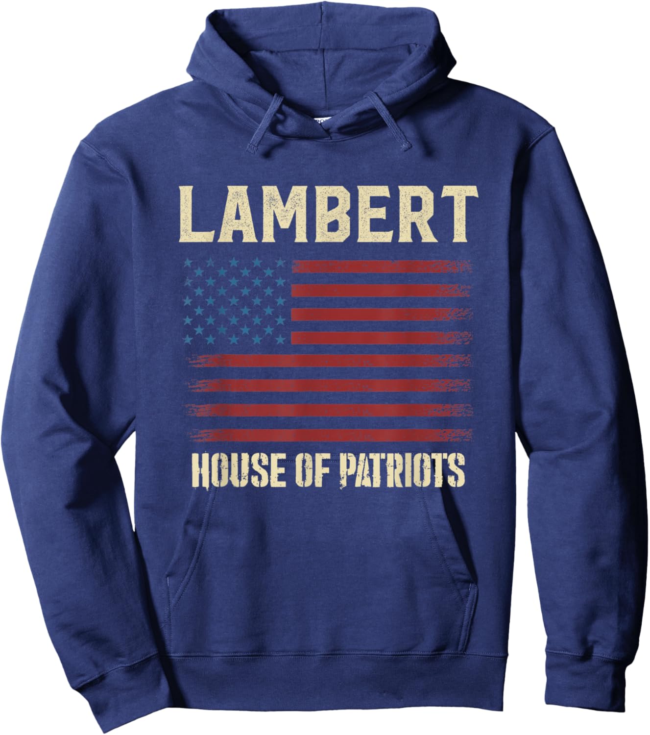 LAMBERT Last Name Surname American Flag Family Hoodie - Hoodie | Navy