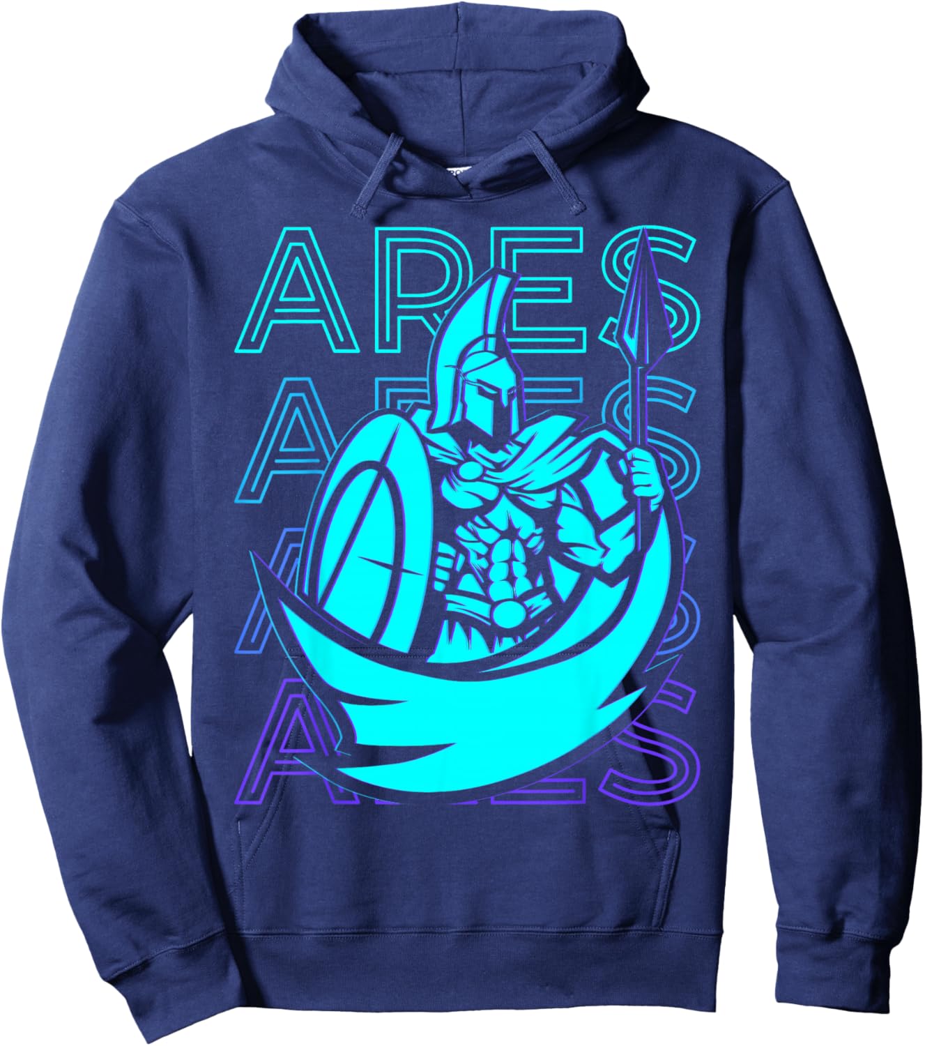 Greek Mythology Gifts Ares Greek God War Retro Ares Black Hoodie - Hoodie | Navy