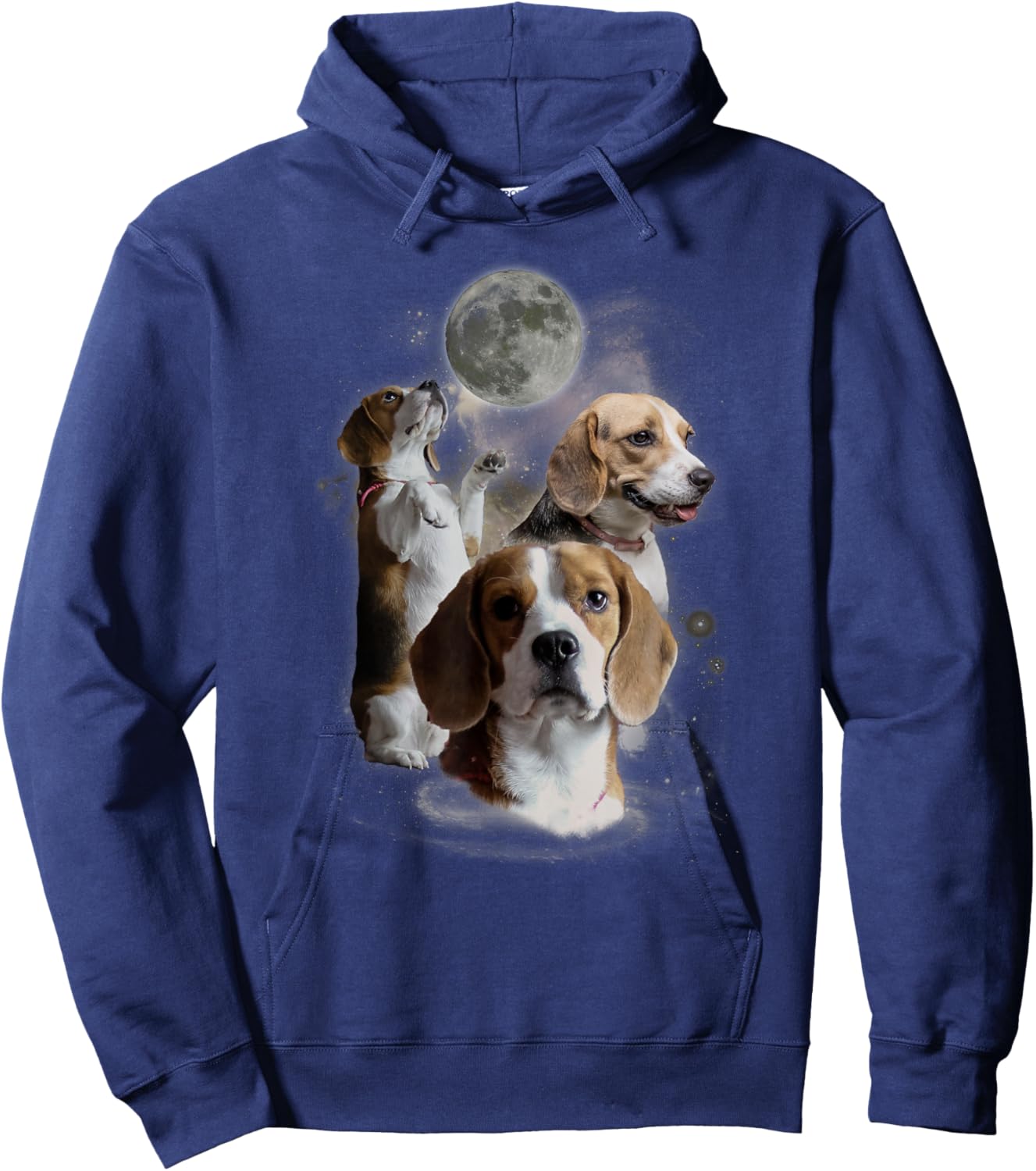 Howling at the Moon Shirt - Funny Beagle Shirt - Beagle Hoodie - Hoodie | Navy