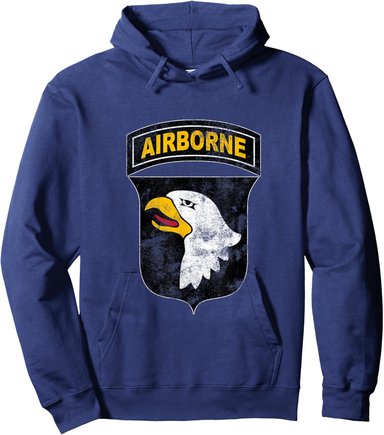 U.S Army 101st Airborne Division Paratrooper Veteran Flag Hoodie - Hoodie | Navy