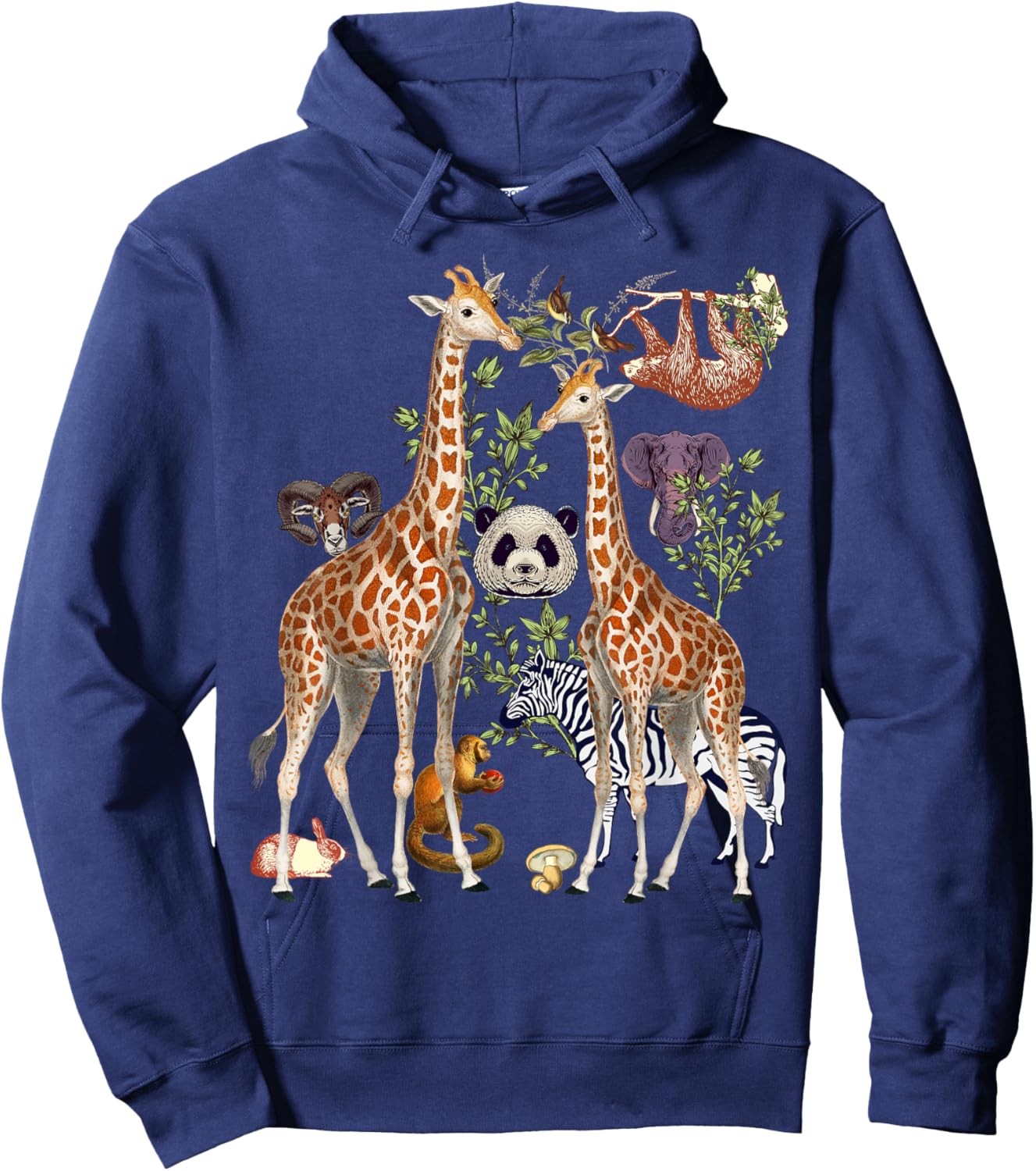 Jungle Animal Wildlife Safari Zoo Theme Wild Animals Forest Hoodie - Hoodie | Navy