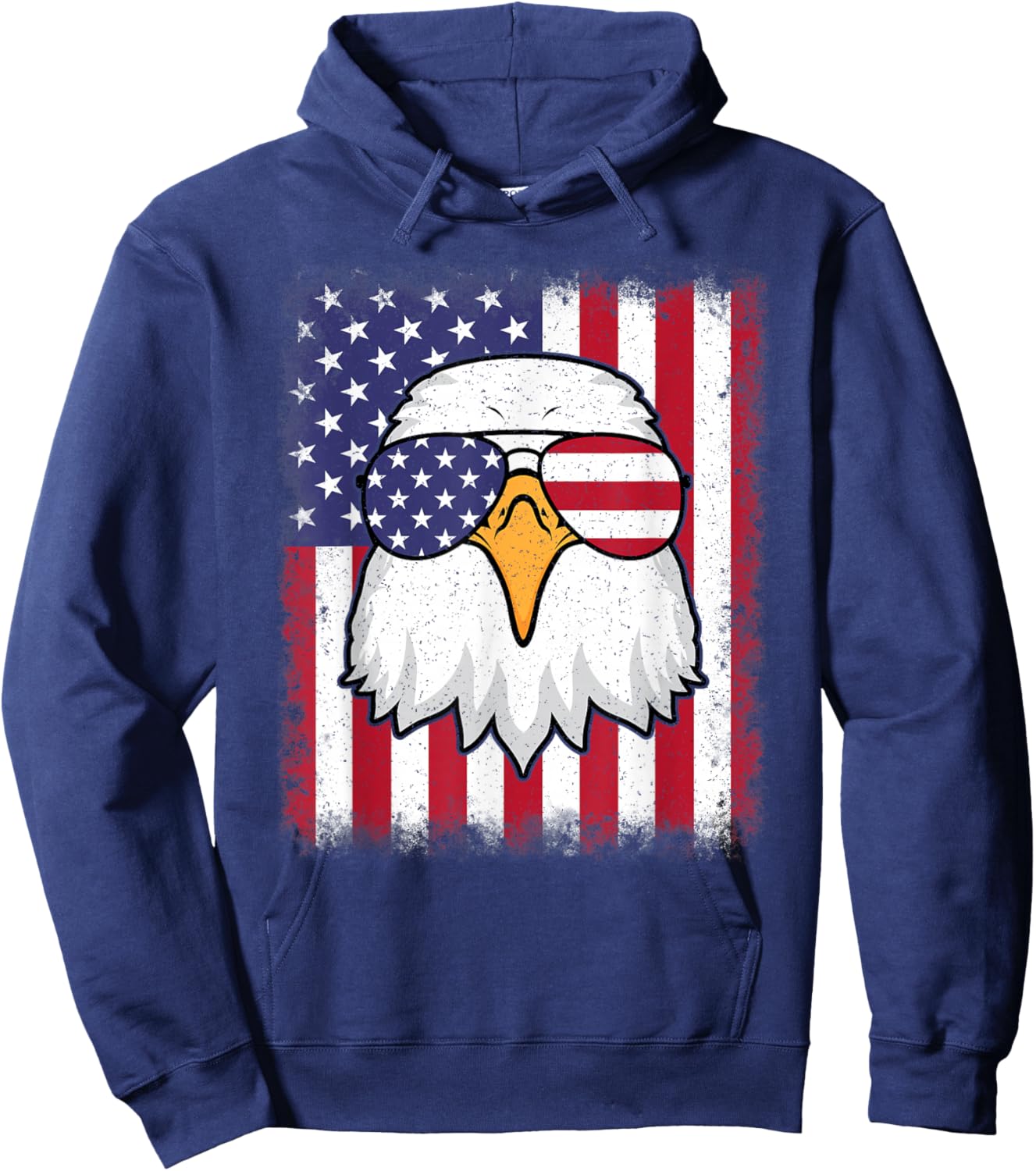 Funny 4th Of July Eagle American Flag Patriotic USA Men Boys Hoodie - Hoodie | Navy