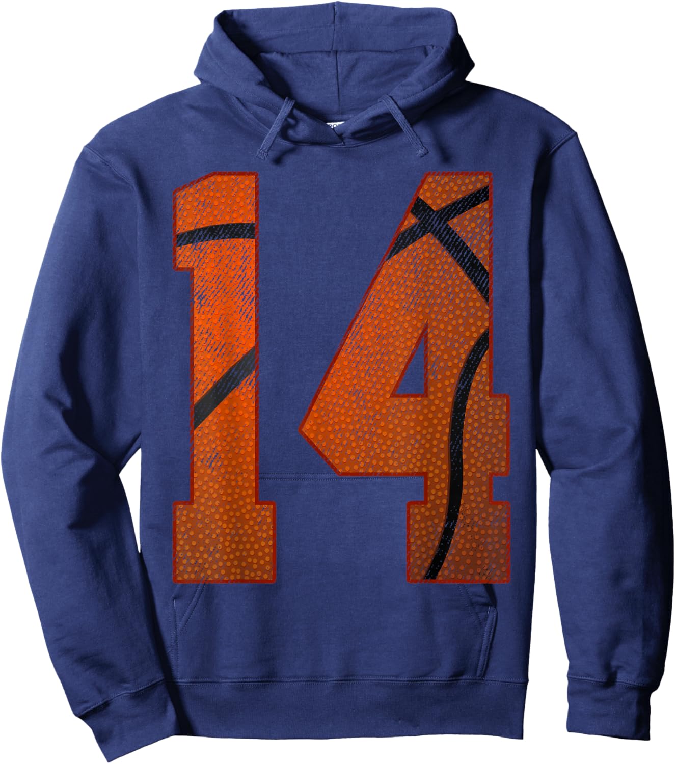 14th Birthday Party Fourteen 14 Year Old Basketball Bday Boy Hoodie - Hoodie | Navy