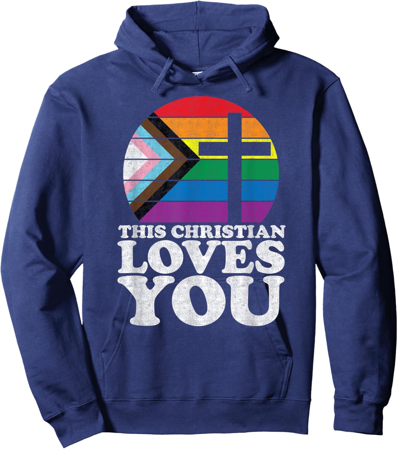 Christian Ally Pride Shirt This Christian Loves You Hoodie - Hoodie | Navy
