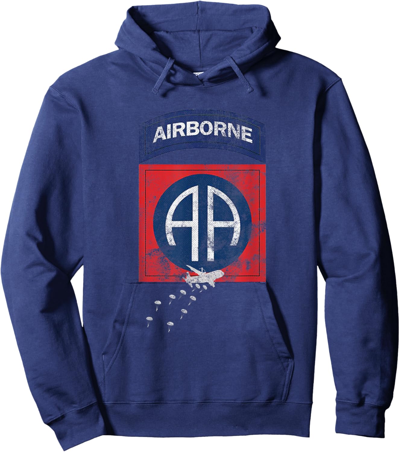 U.S Army 82nd Airborne Division Paratrooper Veteran Vintage Hoodie - Hoodie | Navy
